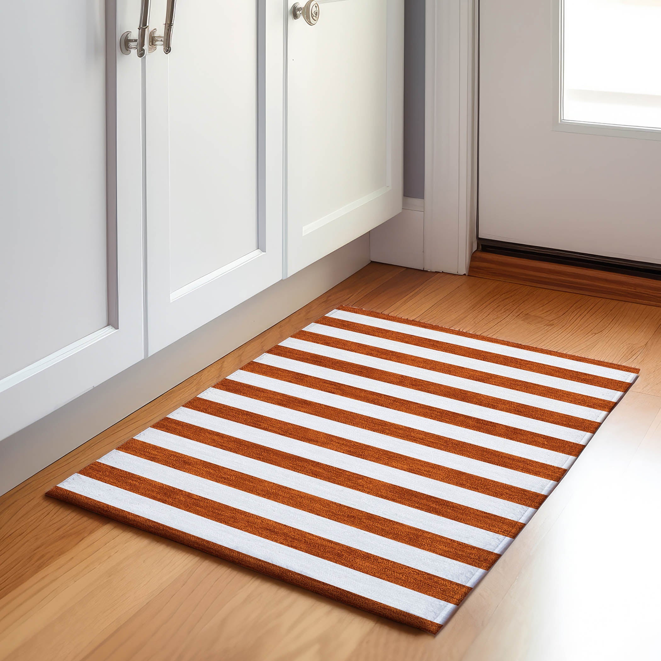 Budapest Machine Washable Transitional Paprika Orange Rug 1'8" x 2'6" #shape_Rectangle