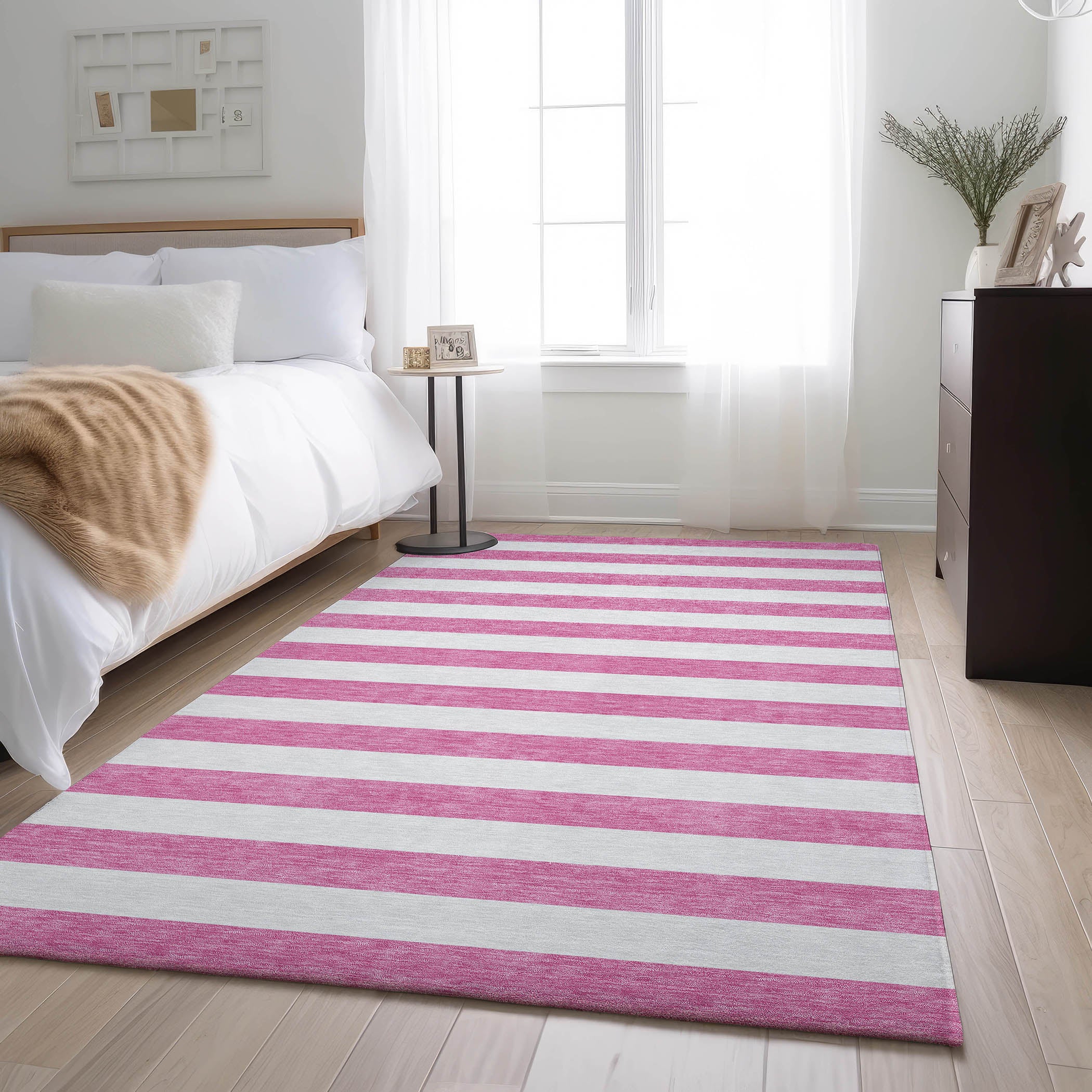 Budapest Machine Washable Transitional Pink Rug 2'6" x 3'10" #shape_Rectangle