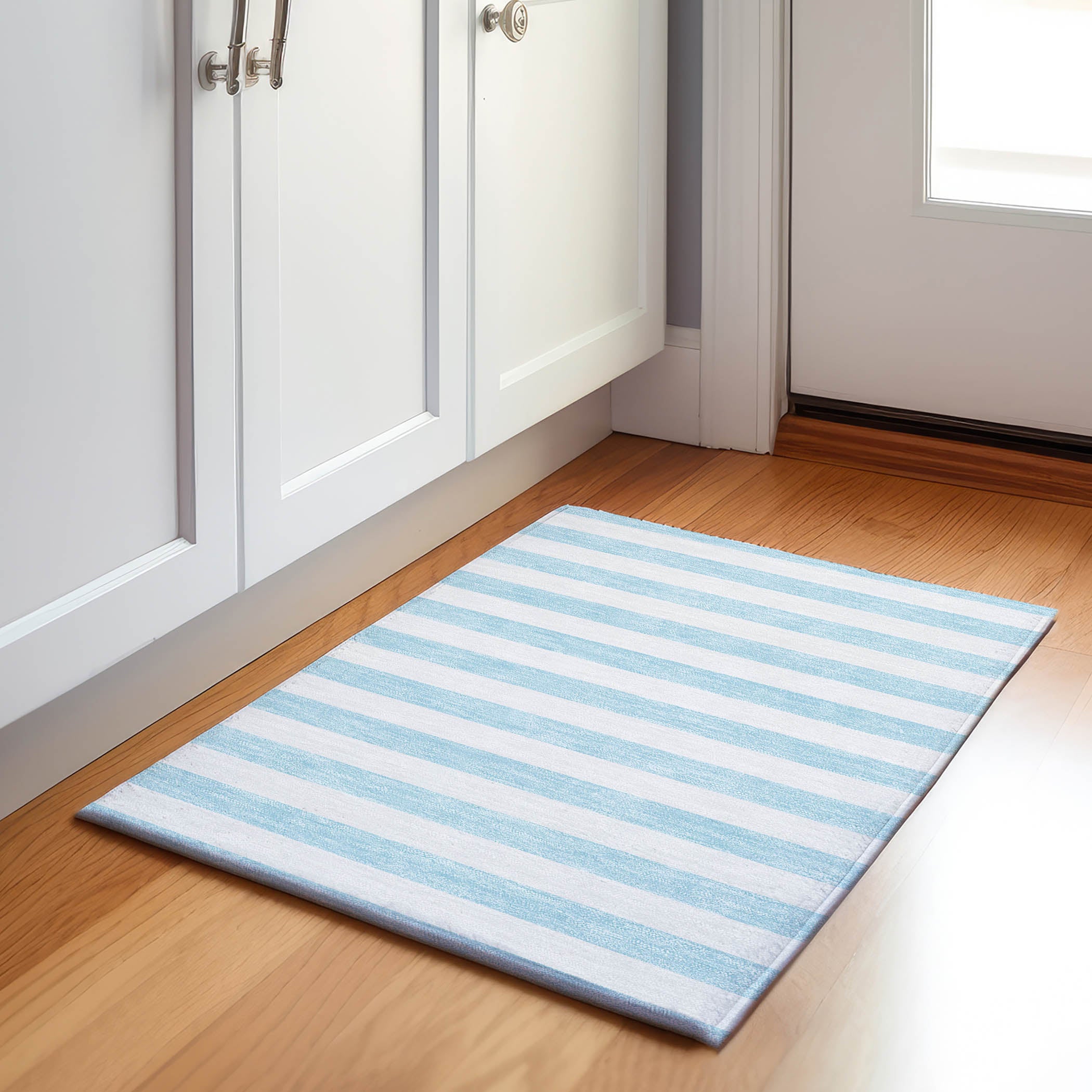Budapest Machine Washable Transitional Sky Blue Rug 1'8" x 2'6" #shape_Rectangle
