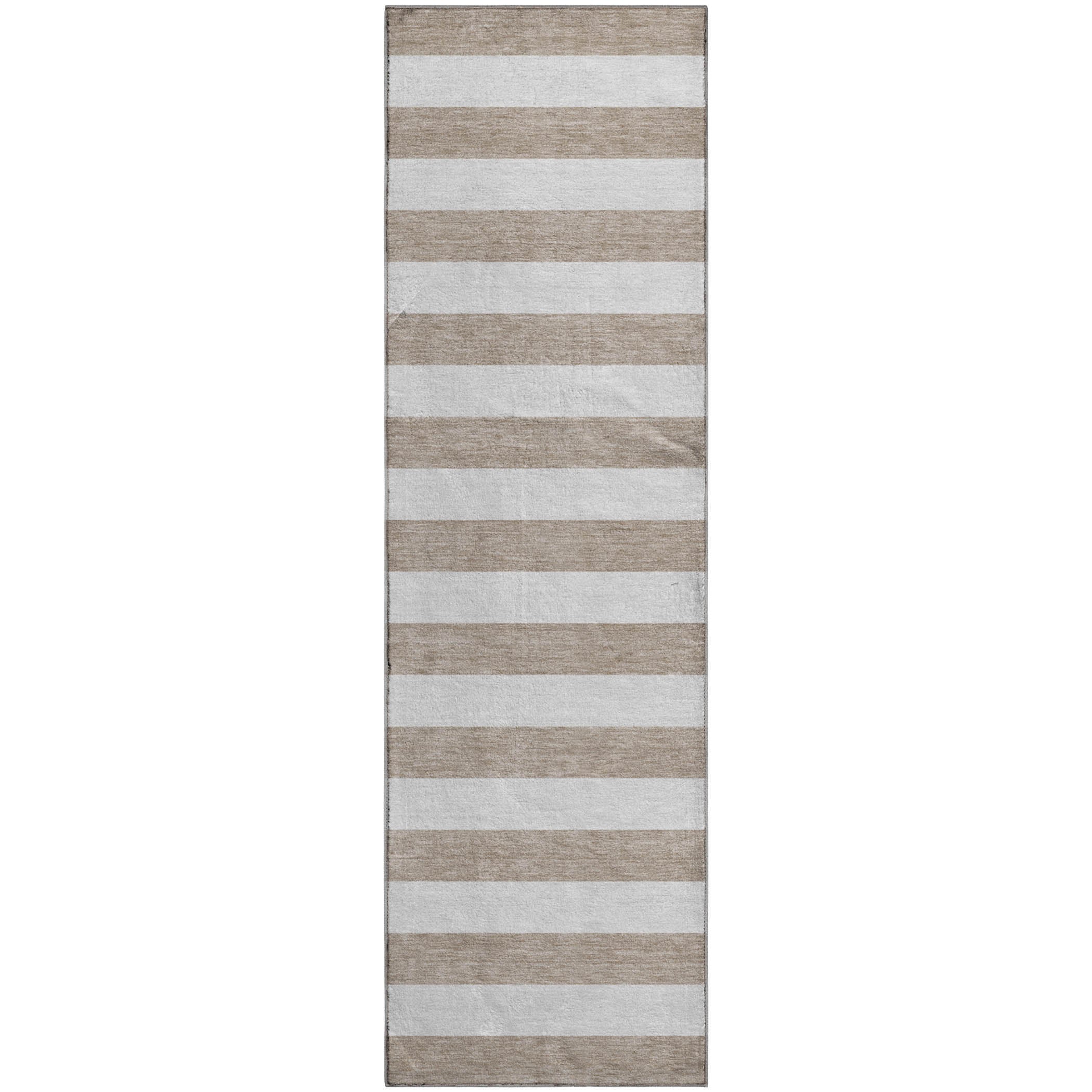Budapest Machine Washable Transitional Taupe Brown Rug 2'3" x 7'6" #shape_Runner