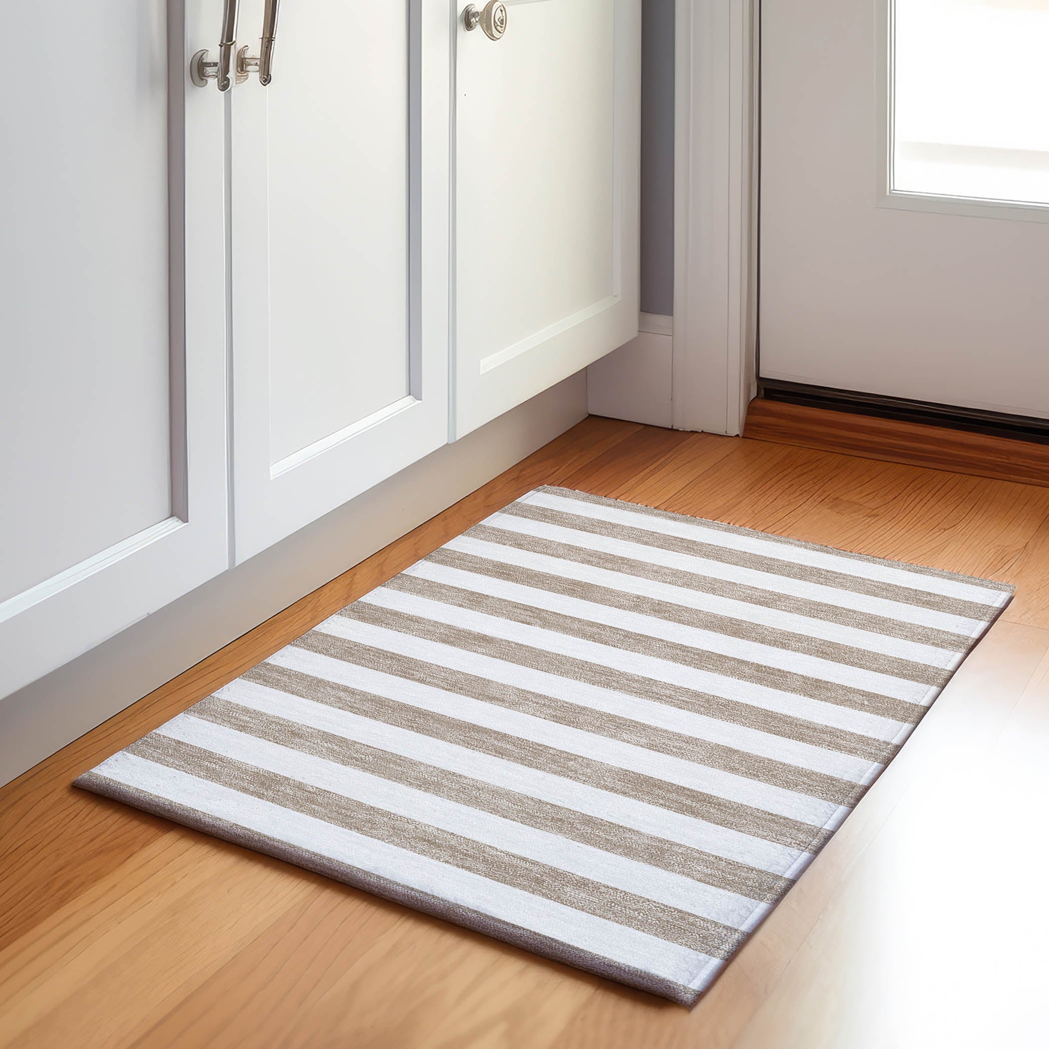 Budapest Machine Washable Transitional Taupe Brown Rug 1'8" x 2'6" #shape_Rectangle