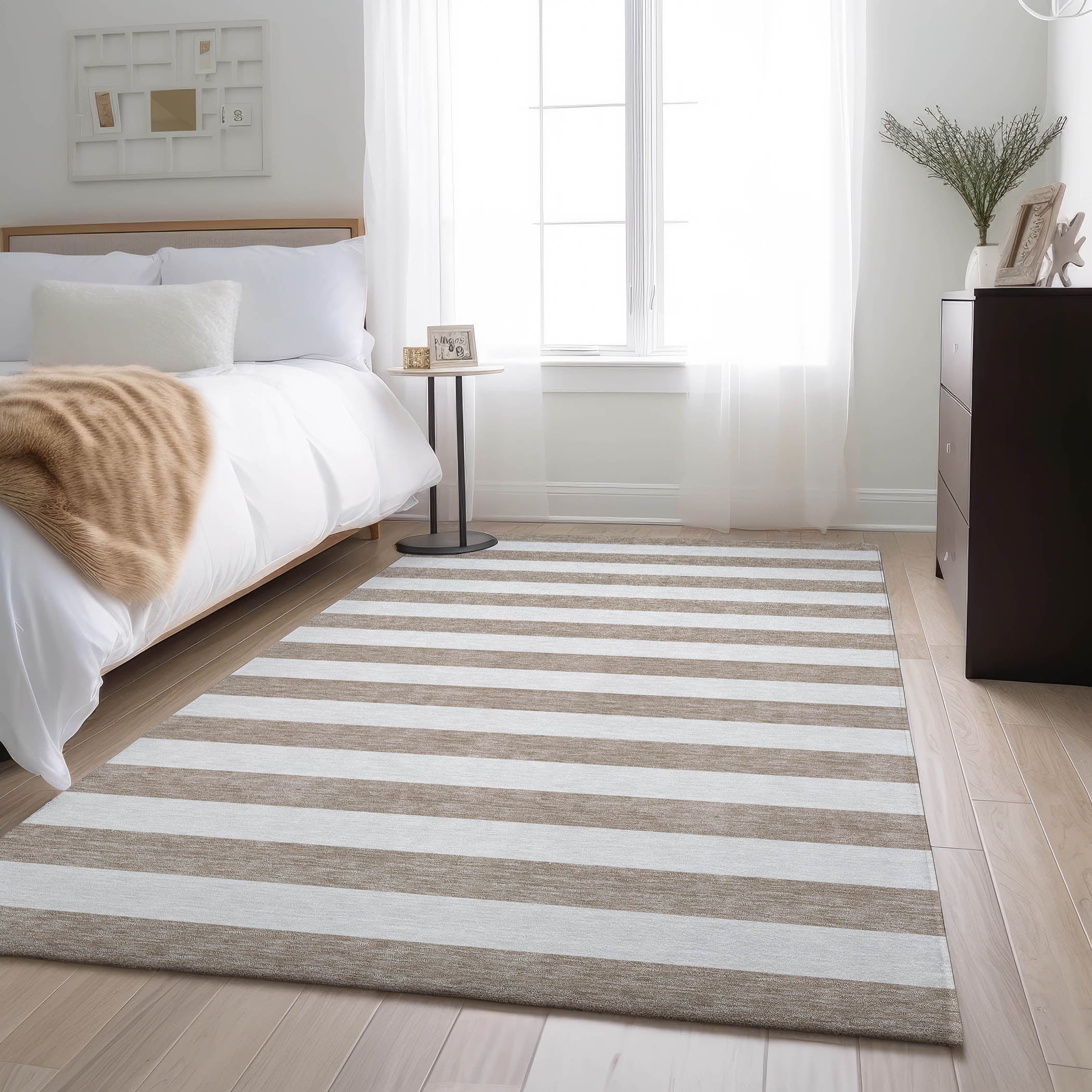 Budapest Machine Washable Transitional Taupe Brown Rug 2'6" x 3'10" #shape_Rectangle