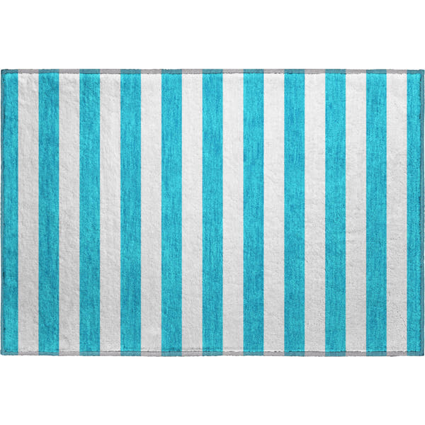Budapest Machine Washable Transitional Teal Rug 1'8" x 2'6"