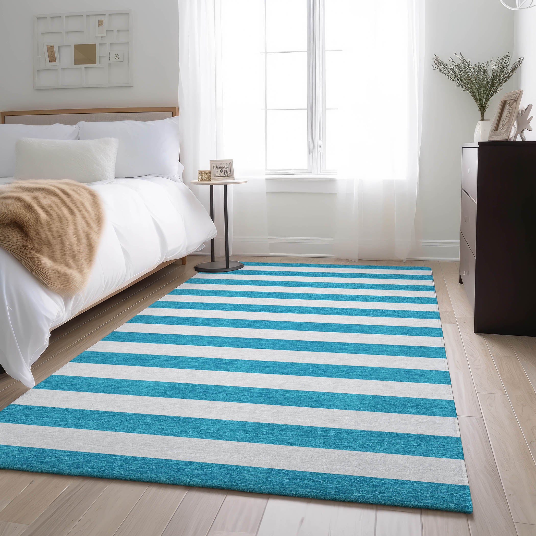 Budapest Machine Washable Transitional Teal Rug 2'6" x 3'10" #shape_Rectangle