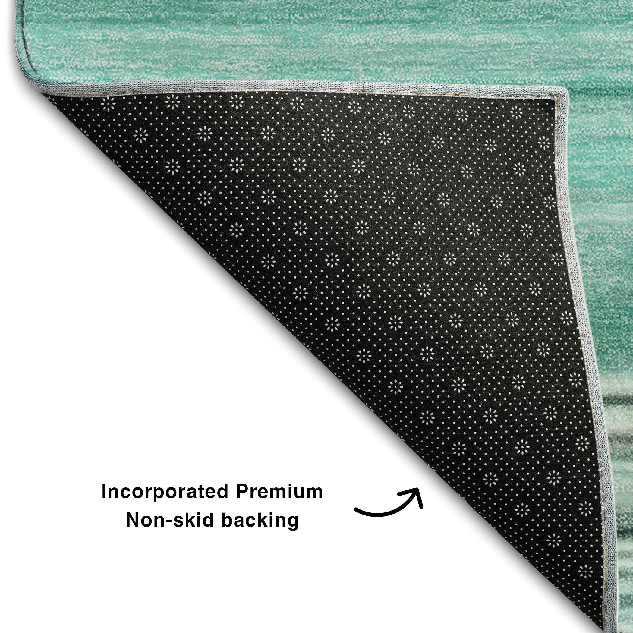 Antigua Machine Washable Transitional Aqua Teal Rug 1'8" x 2'6" #shape_Rectangle