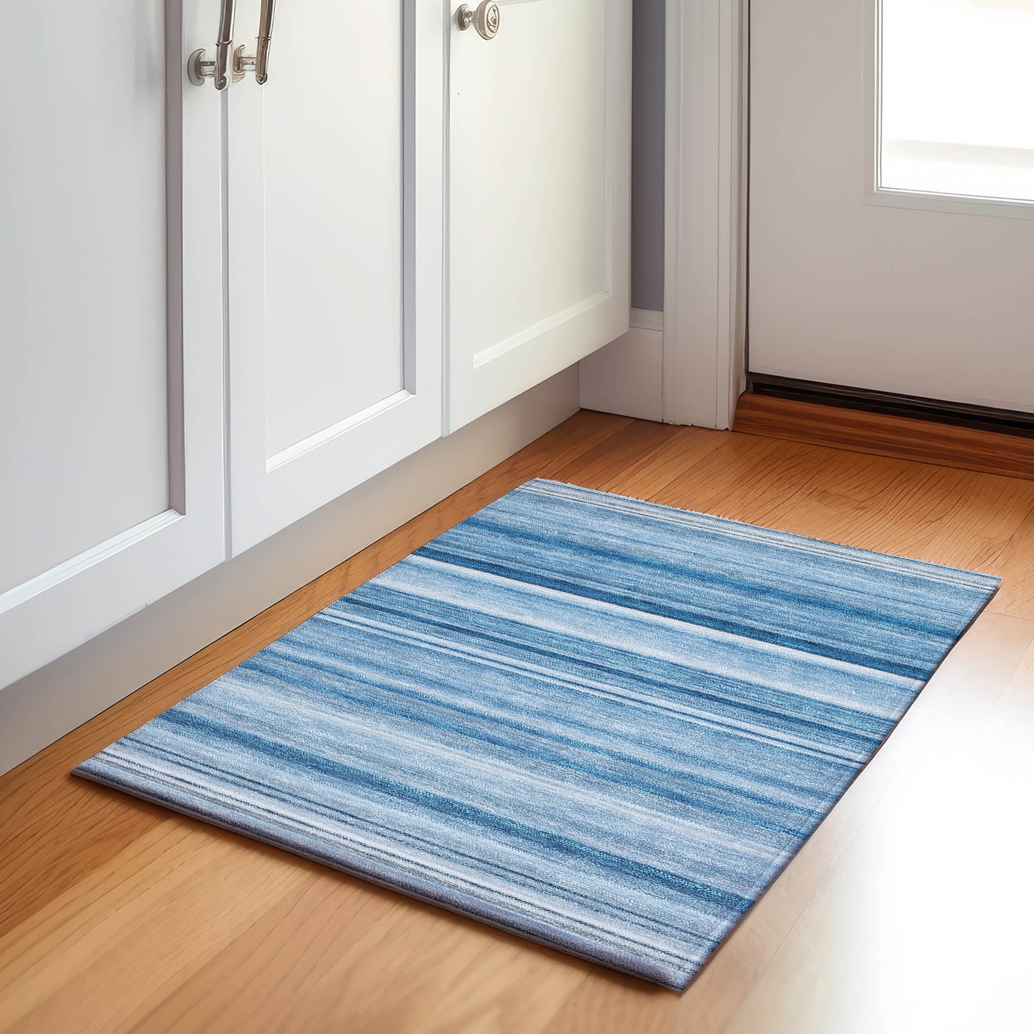 Antigua Machine Washable Transitional Blue Rug 1'8" x 2'6" #shape_Rectangle