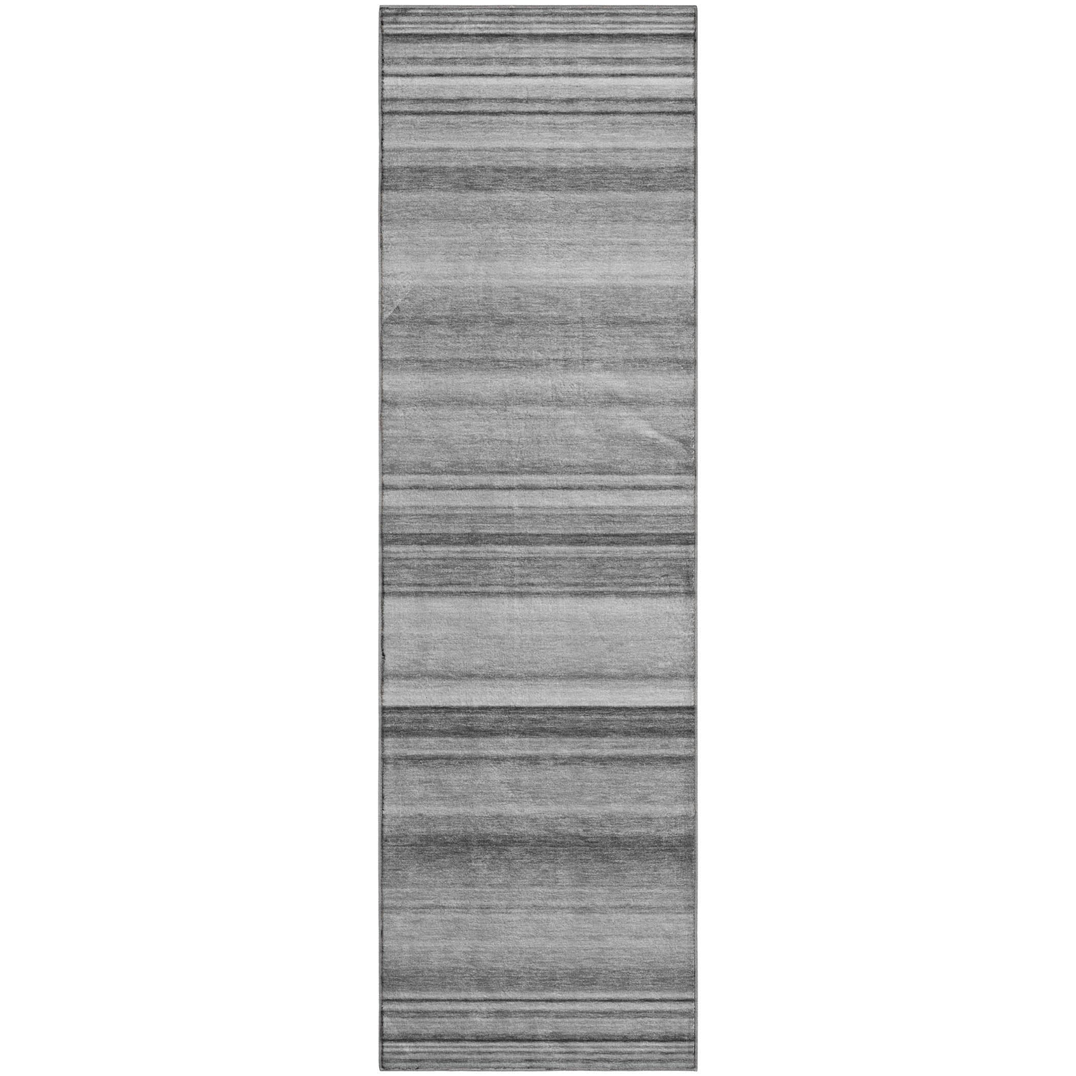 Antigua Machine Washable Transitional Gray Rug 2'3" x 7'6" #shape_Runner