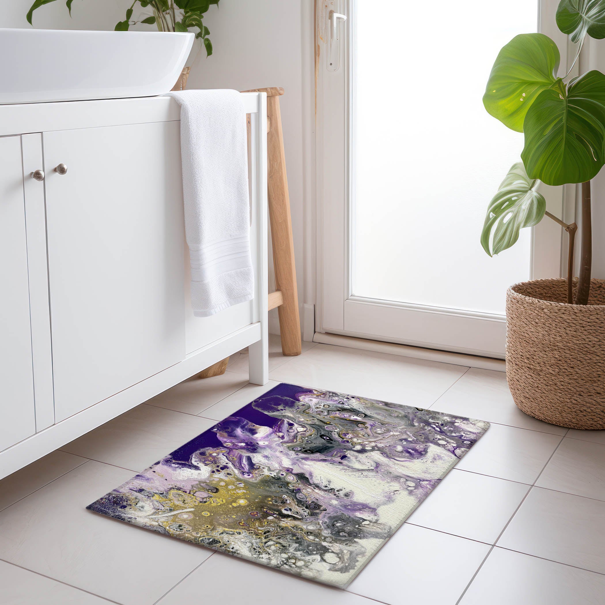 Nairobi Machine Washable Contemporary Amethyst Purple Rug 1'8" x 2'6" #shape_Rectangle