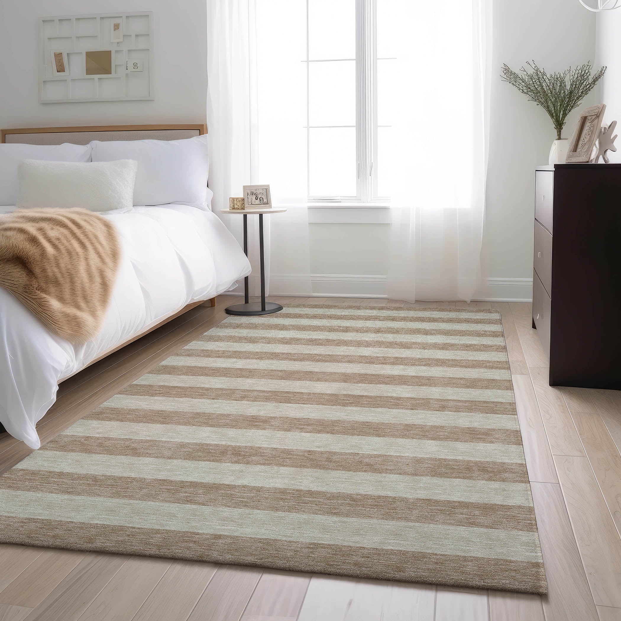 Dublin Machine Washable Transitional Beige Brown Rug 2'6" x 3'10" #shape_Rectangle