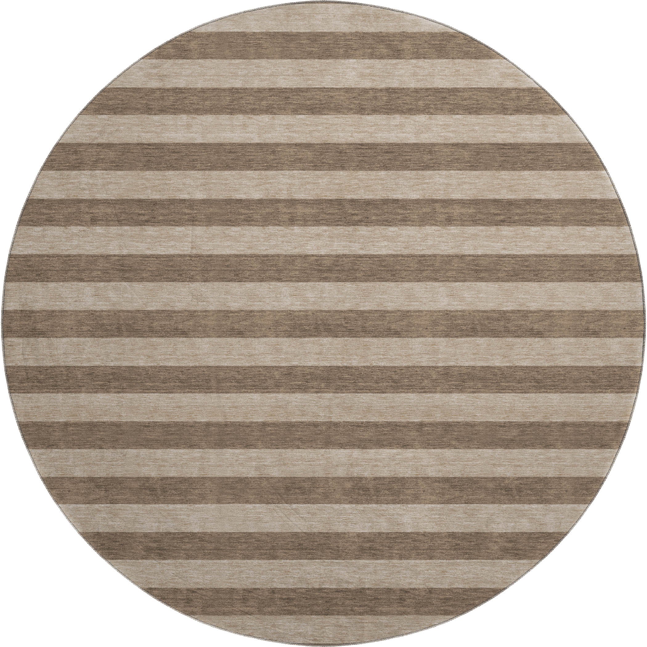 Dublin Machine Washable Transitional Coffee Brown Rug 8' x 8' #shape_Round