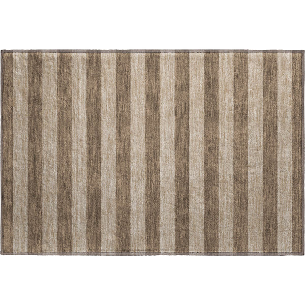 Dublin Machine Washable Transitional Coffee Brown Rug 1'8" x 2'6"