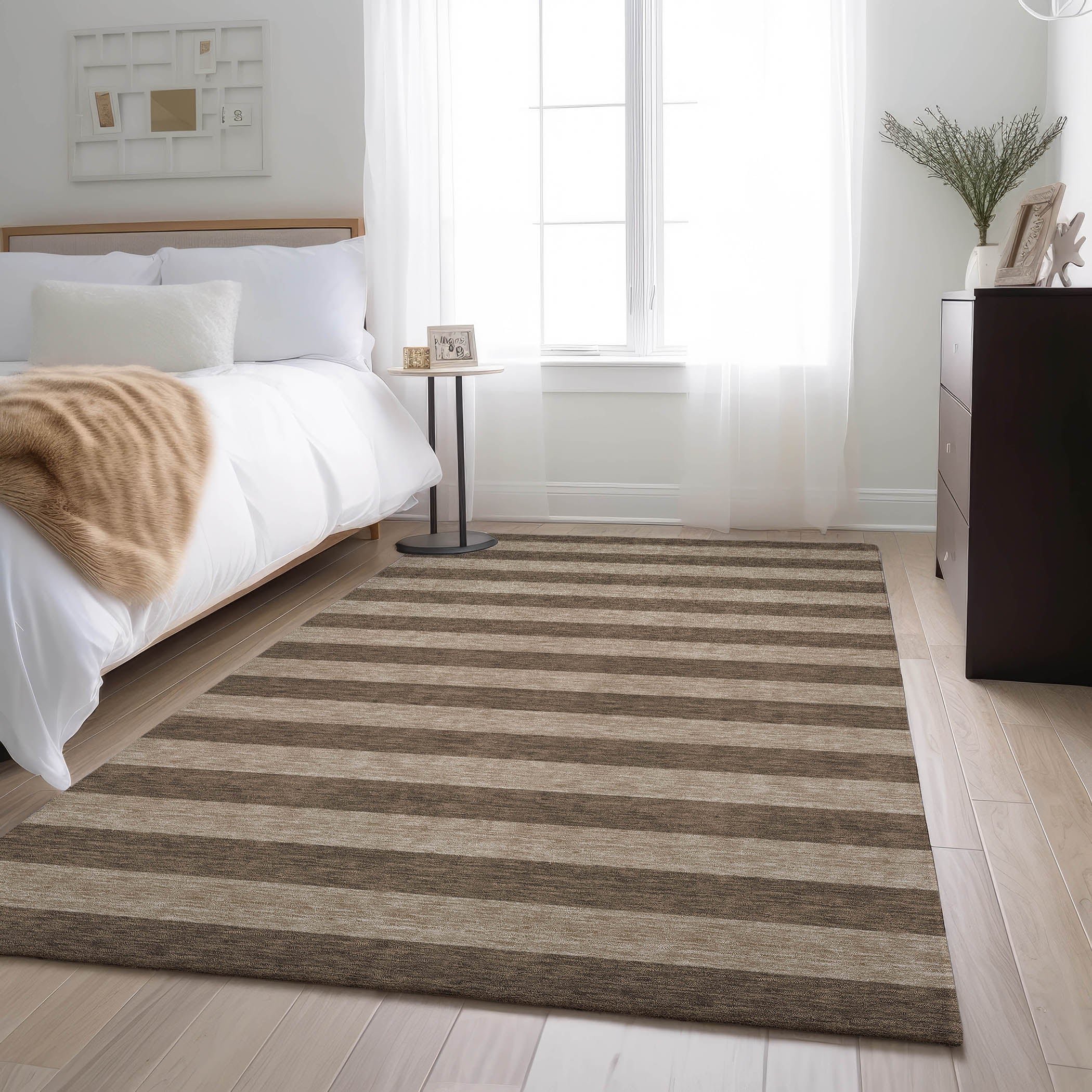 Dublin Machine Washable Transitional Coffee Brown Rug 2'6" x 3'10" #shape_Rectangle