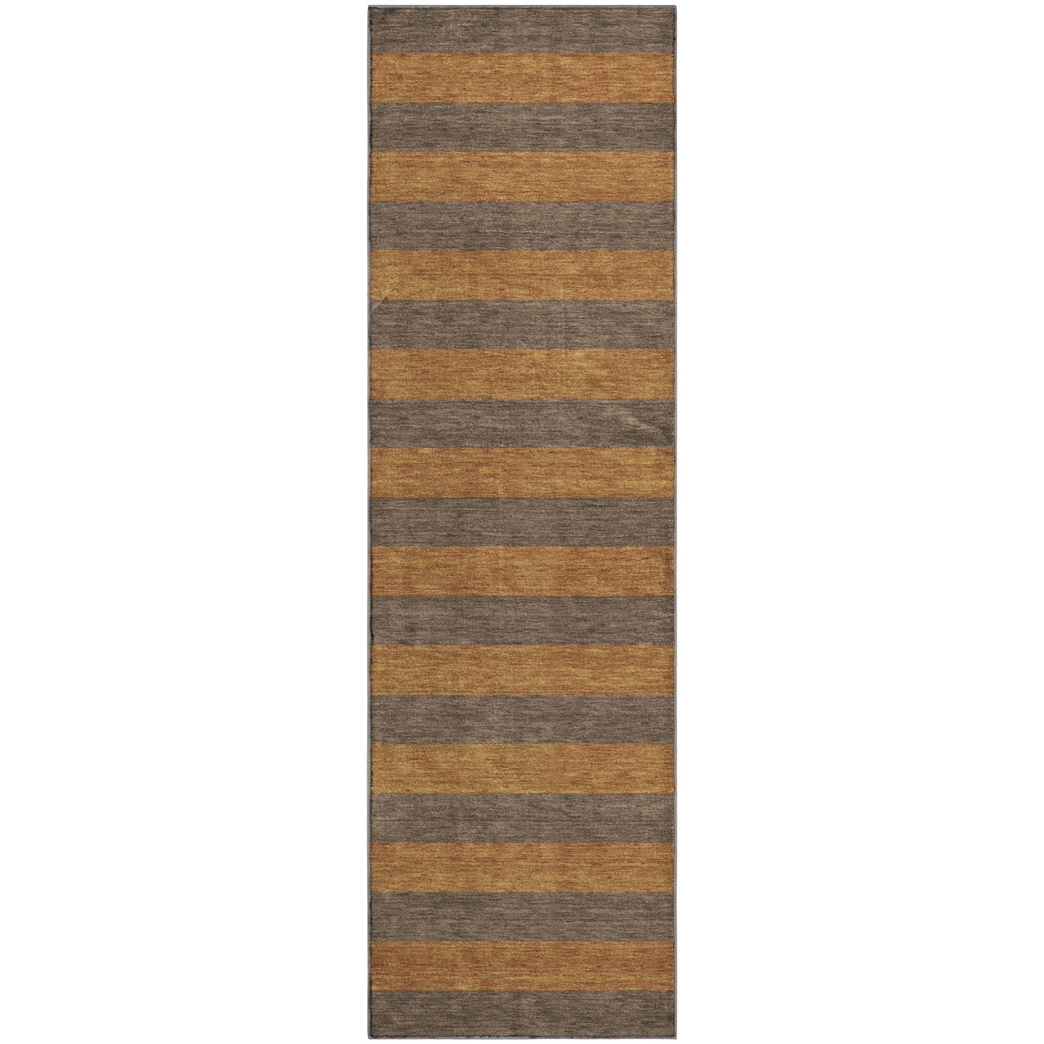Dublin Machine Washable Transitional Fudge Brown Rug 2'3" x 7'6" #shape_Runner