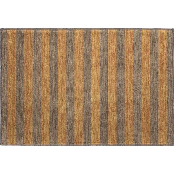 Dublin Machine Washable Transitional Fudge Brown Rug 1'8" x 2'6"