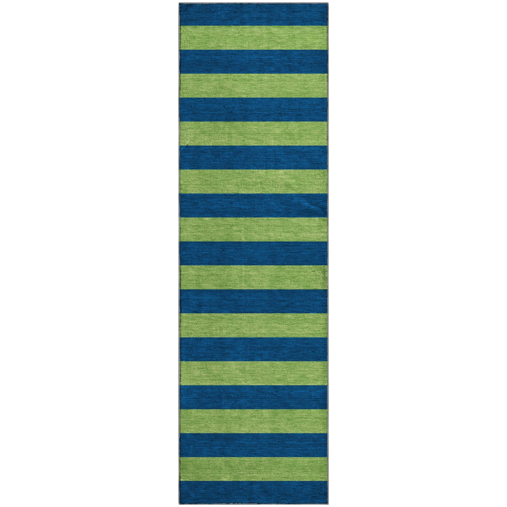 Dublin Machine Washable Transitional Navy Blue Rug 2'3" x 7'6" #shape_Runner