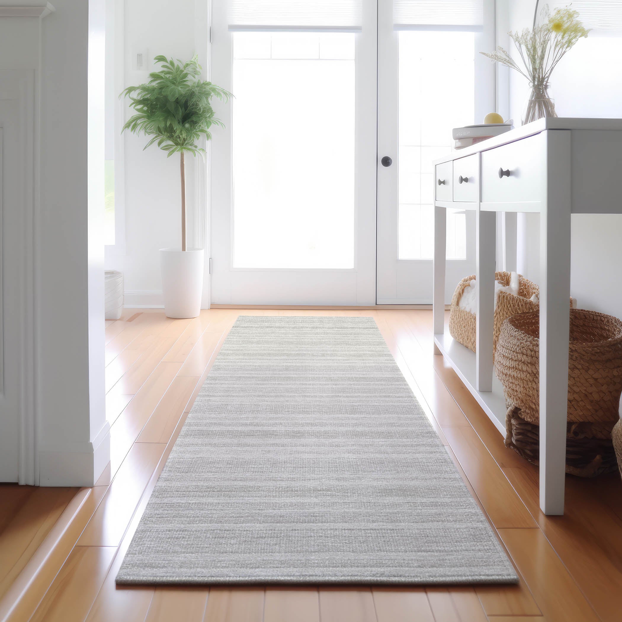 Bogota Machine Washable Transitional Ivory Rug 2'3" x 7'6" #shape_Runner