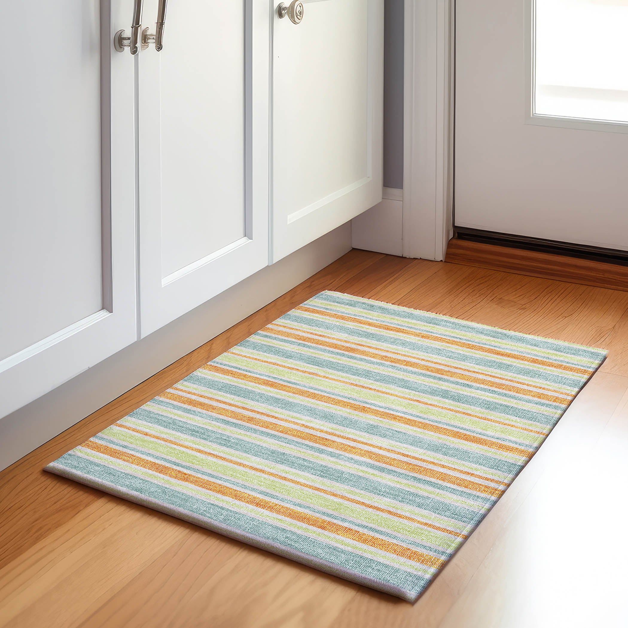 Bogota Machine Washable Transitional Orange Rug 1'8" x 2'6" #shape_Rectangle