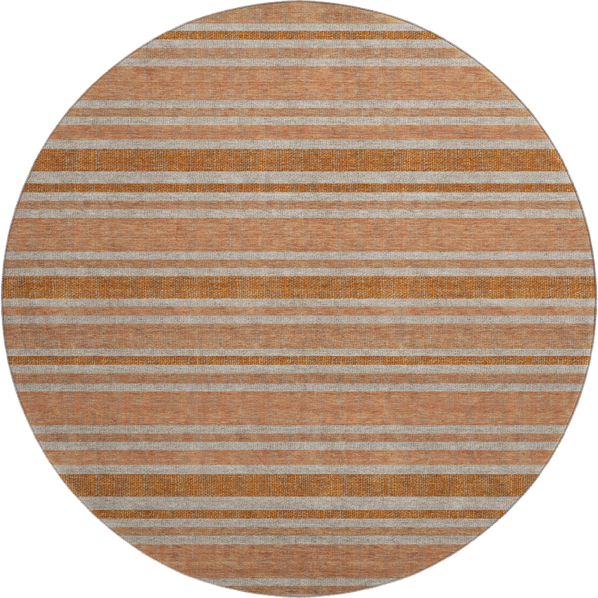 Bogota Machine Washable Transitional Paprika Orange Rug 8' x 8' #shape_Round