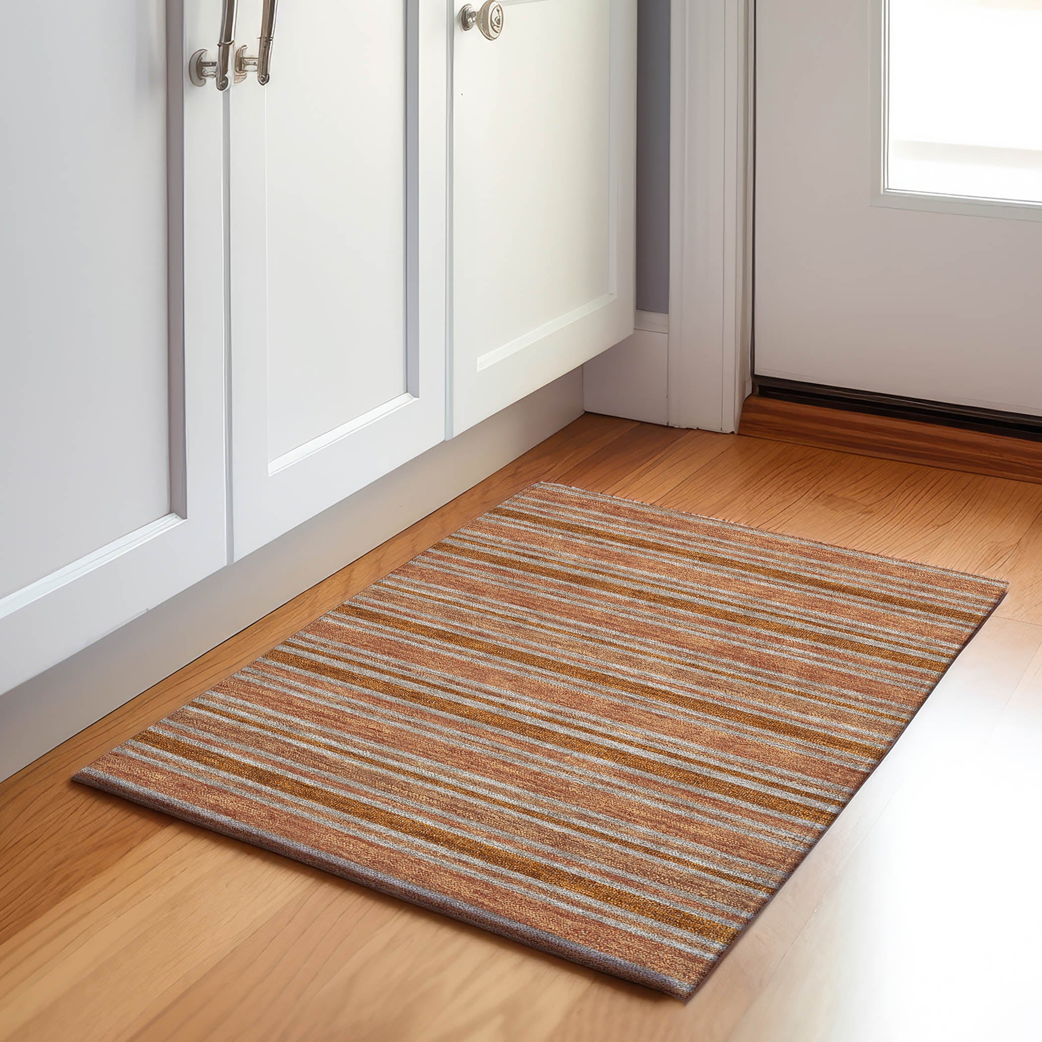 Bogota Machine Washable Transitional Paprika Orange Rug 1'8" x 2'6" #shape_Rectangle