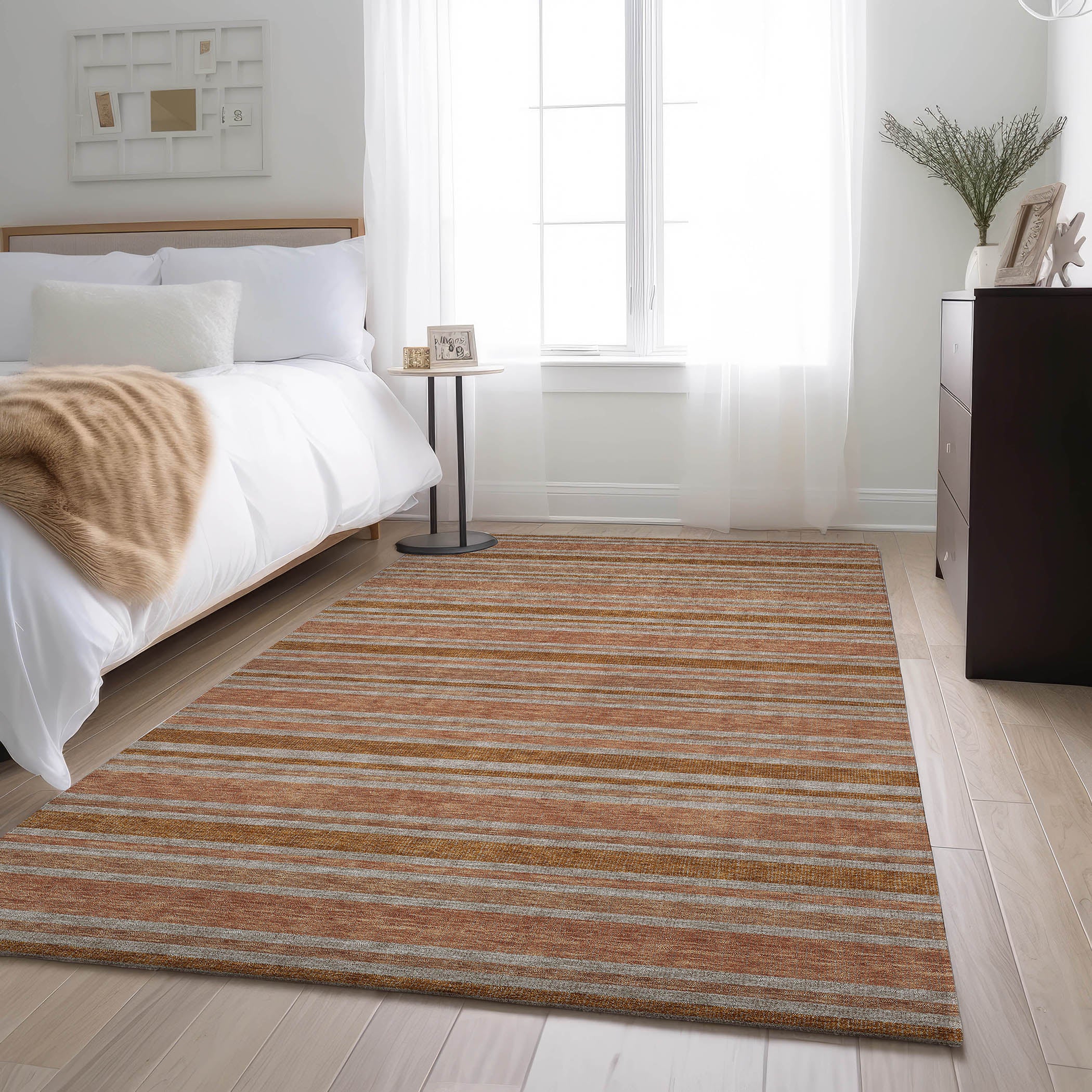 Bogota Machine Washable Transitional Paprika Orange Rug 2'6" x 3'10" #shape_Rectangle