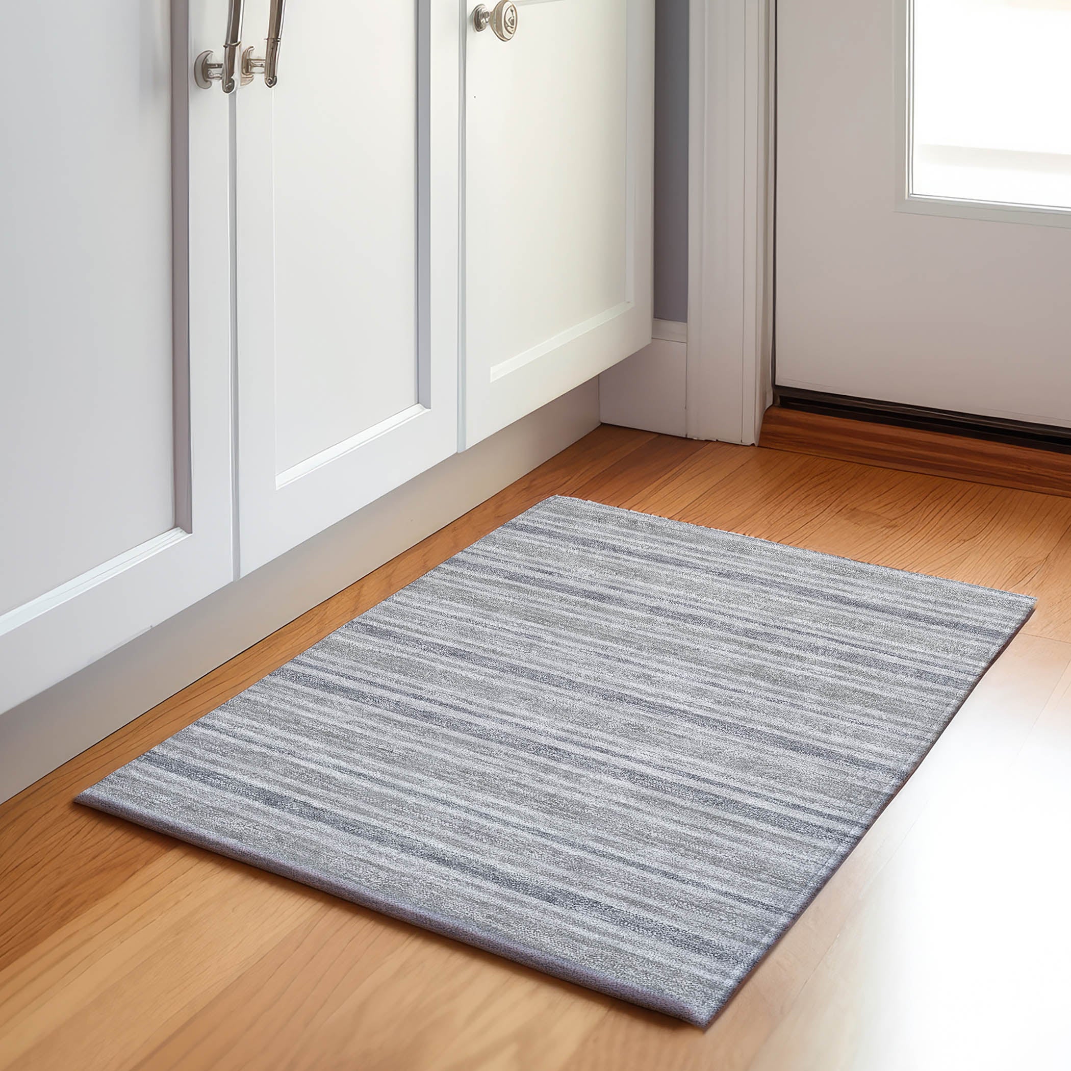 Bogota Machine Washable Transitional Silver Gray Rug 1'8" x 2'6" #shape_Rectangle