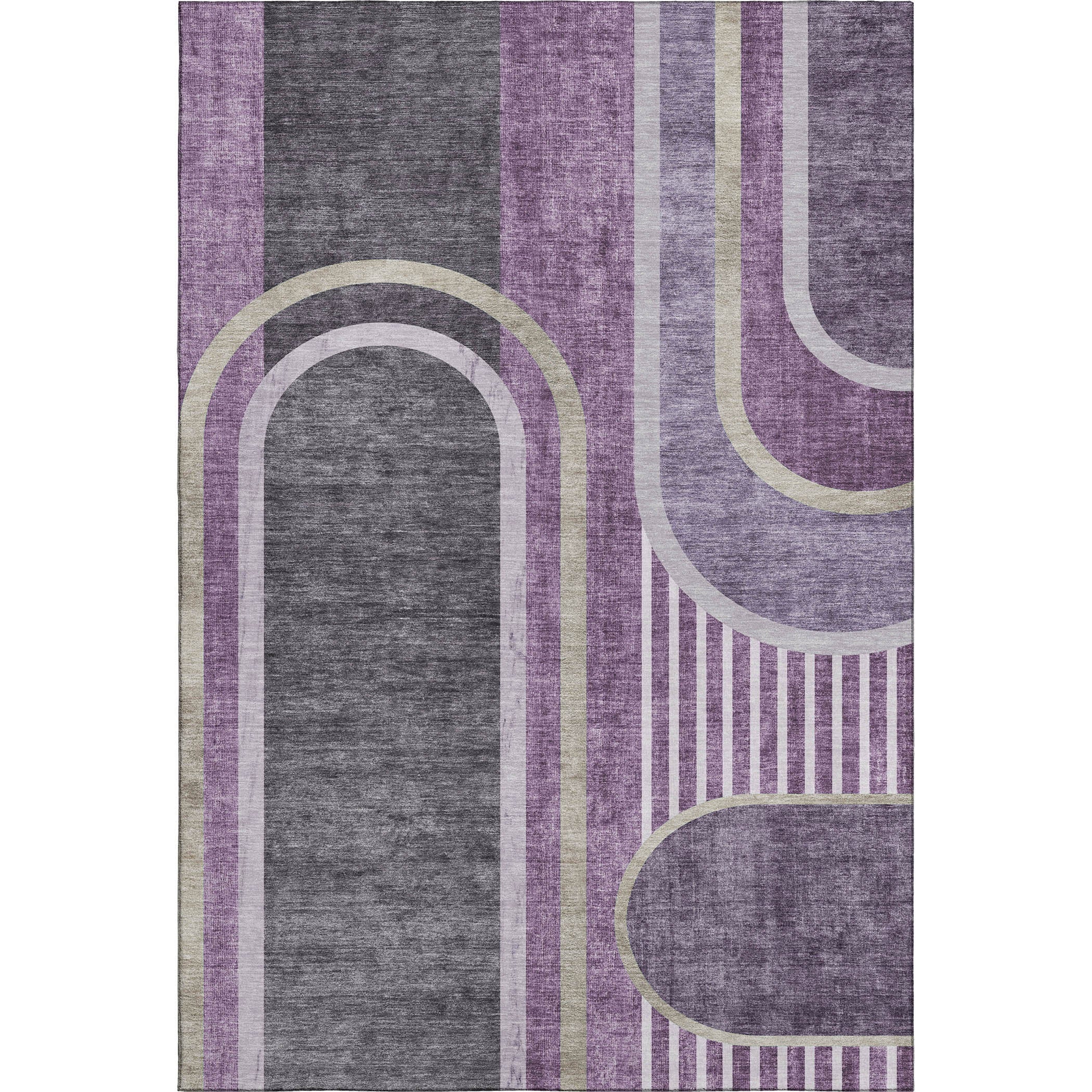 Vienna Machine Washable Transitional Purple Rug 2'6" x 3'10" #shape_Rectangle