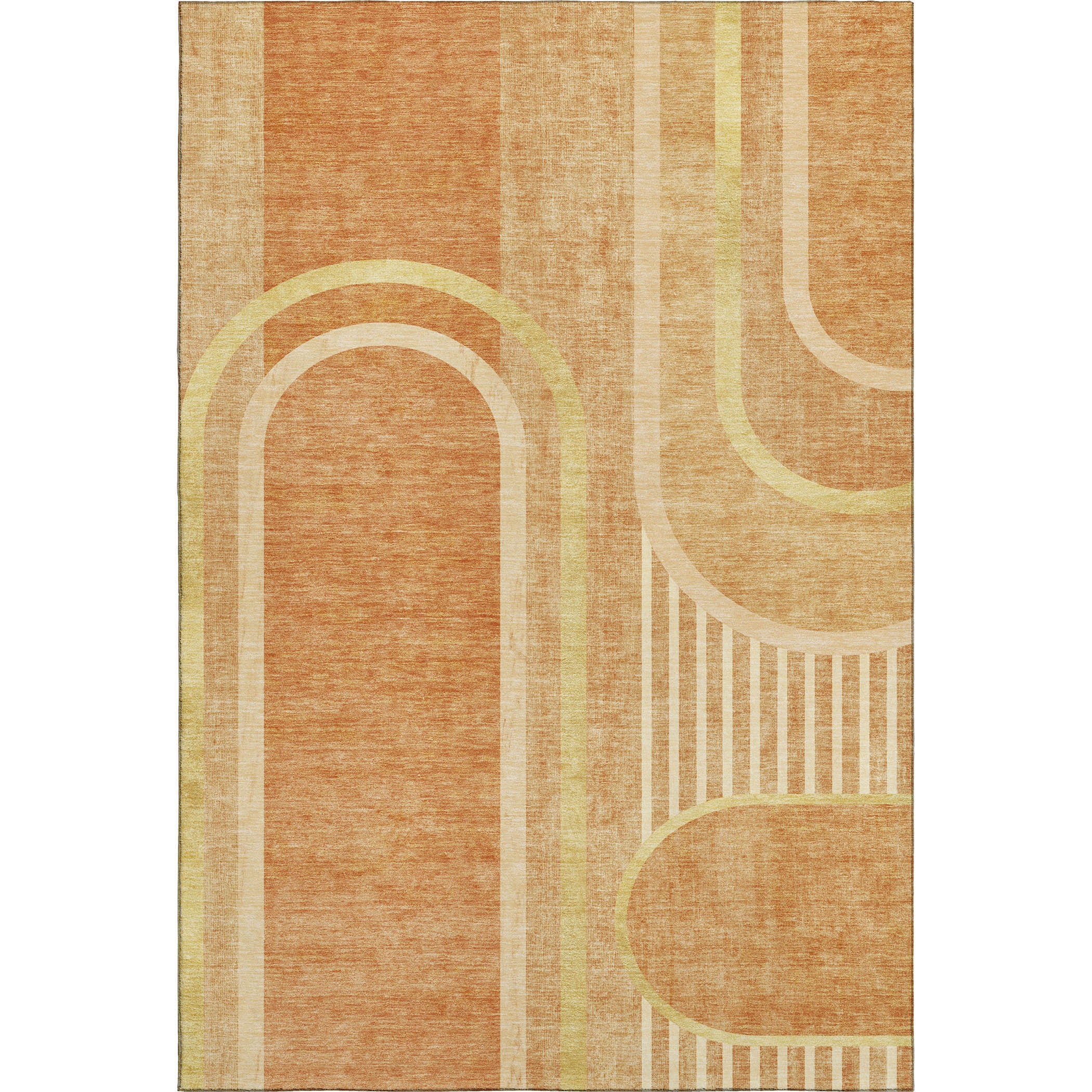 Vienna Machine Washable Transitional Terracotta Orange Rug 2'6" x 3'10" #shape_Rectangle