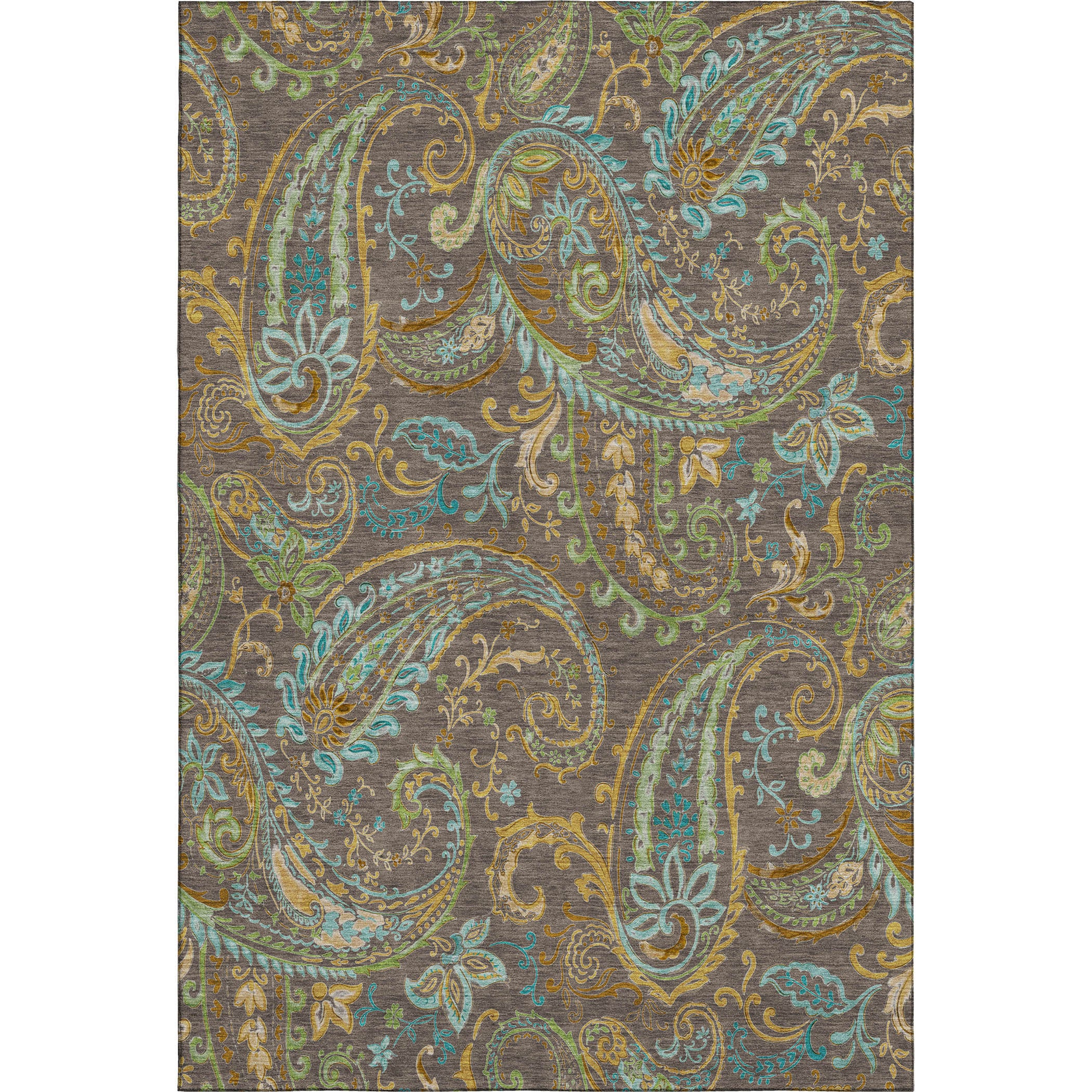 Queenstown Machine Washable Transitional Chocolate Brown Rug 2'6" x 3'10" #shape_Rectangle