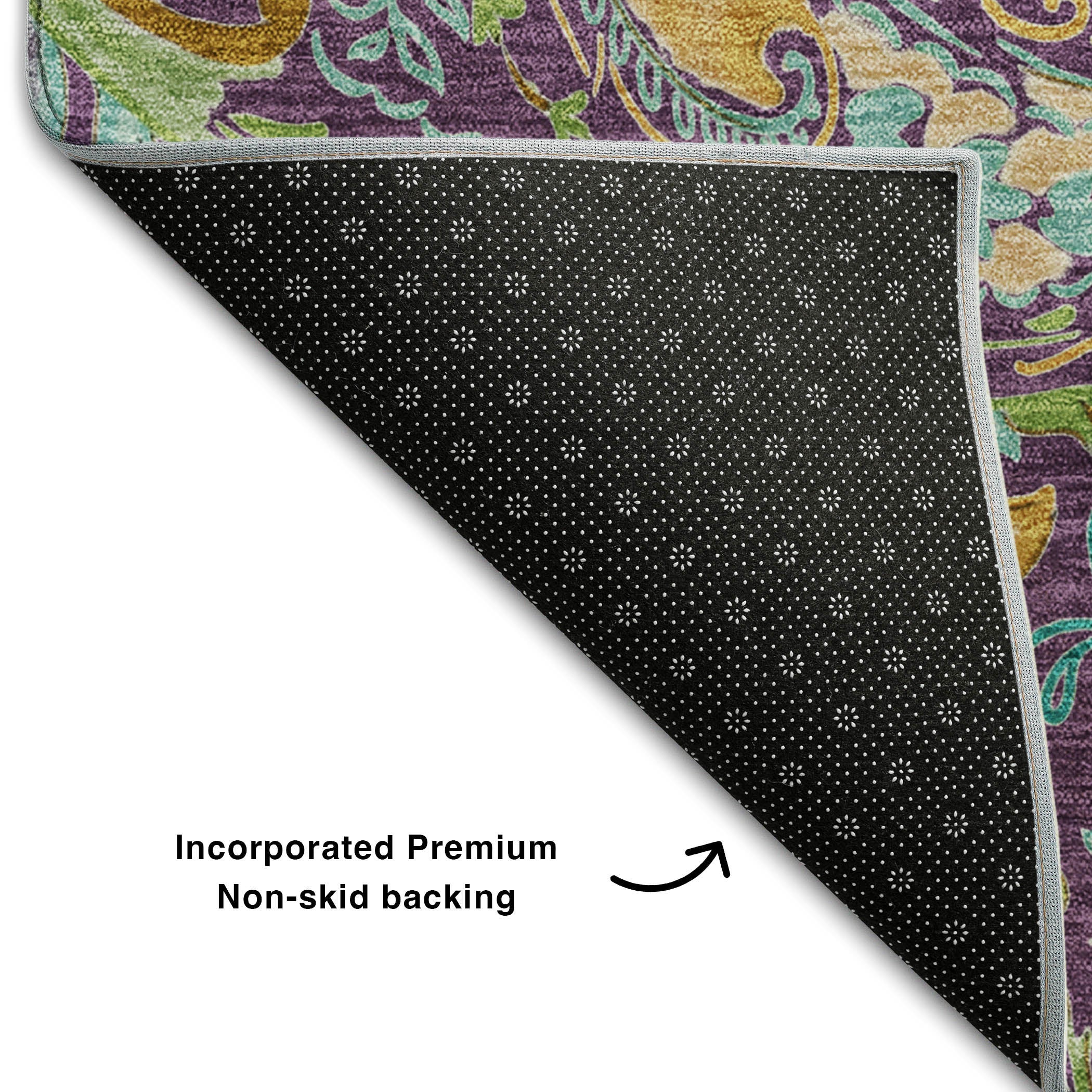 Queenstown Machine Washable Transitional Purple Rug 1'8" x 2'6" #shape_Rectangle