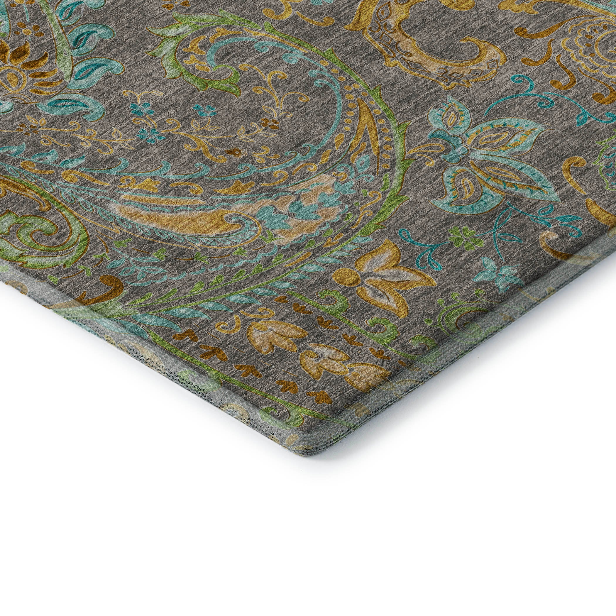 Queenstown Machine Washable Transitional Taupe Brown Rug 1'8" x 2'6" #shape_Rectangle