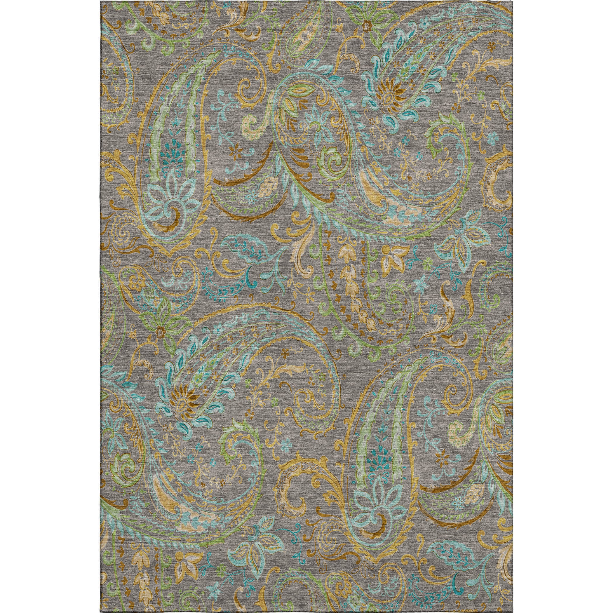 Queenstown Machine Washable Transitional Taupe Brown Rug 2'6" x 3'10" #shape_Rectangle