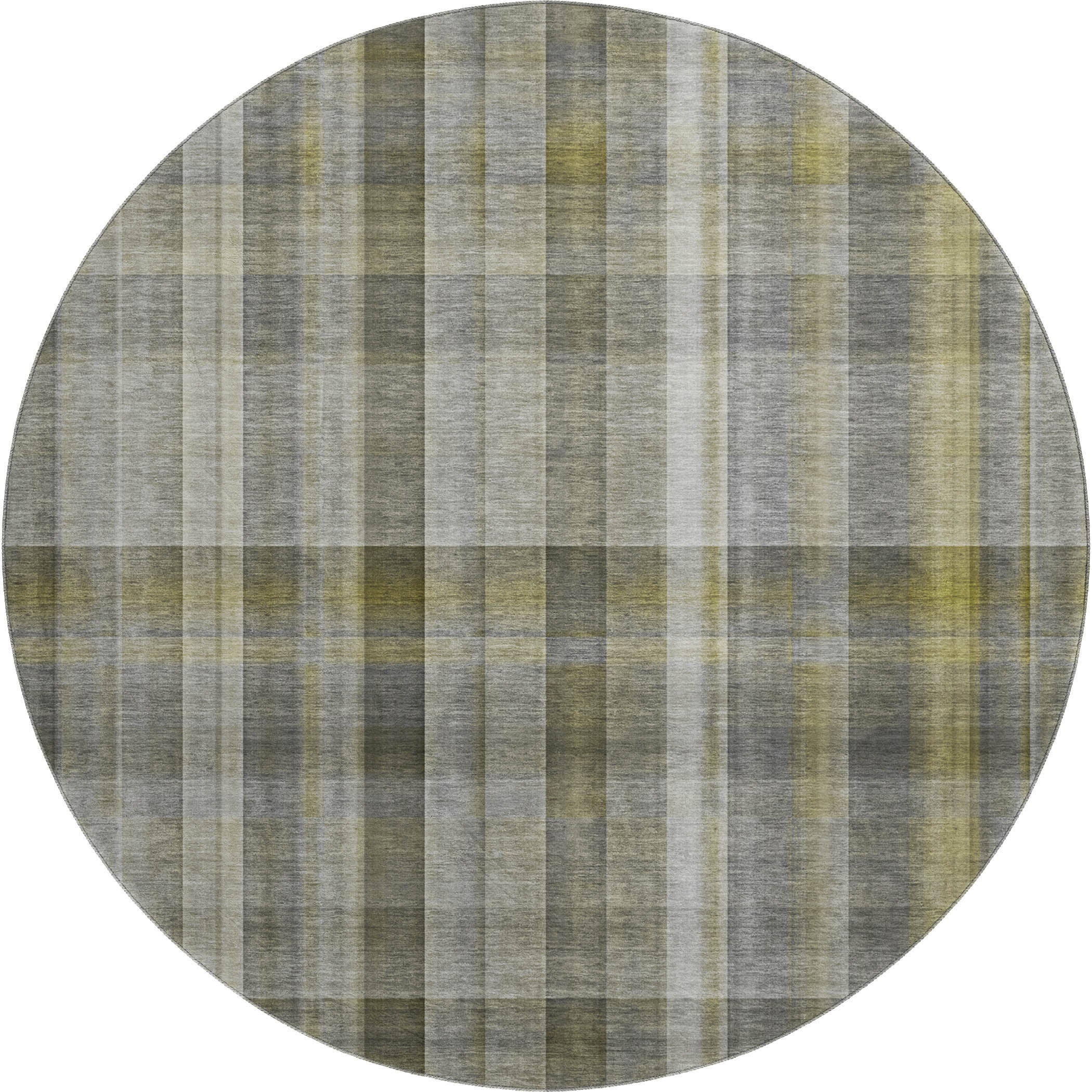 Mdina Machine Washable Transitional Gray Rug 8' x 8' #shape_Round
