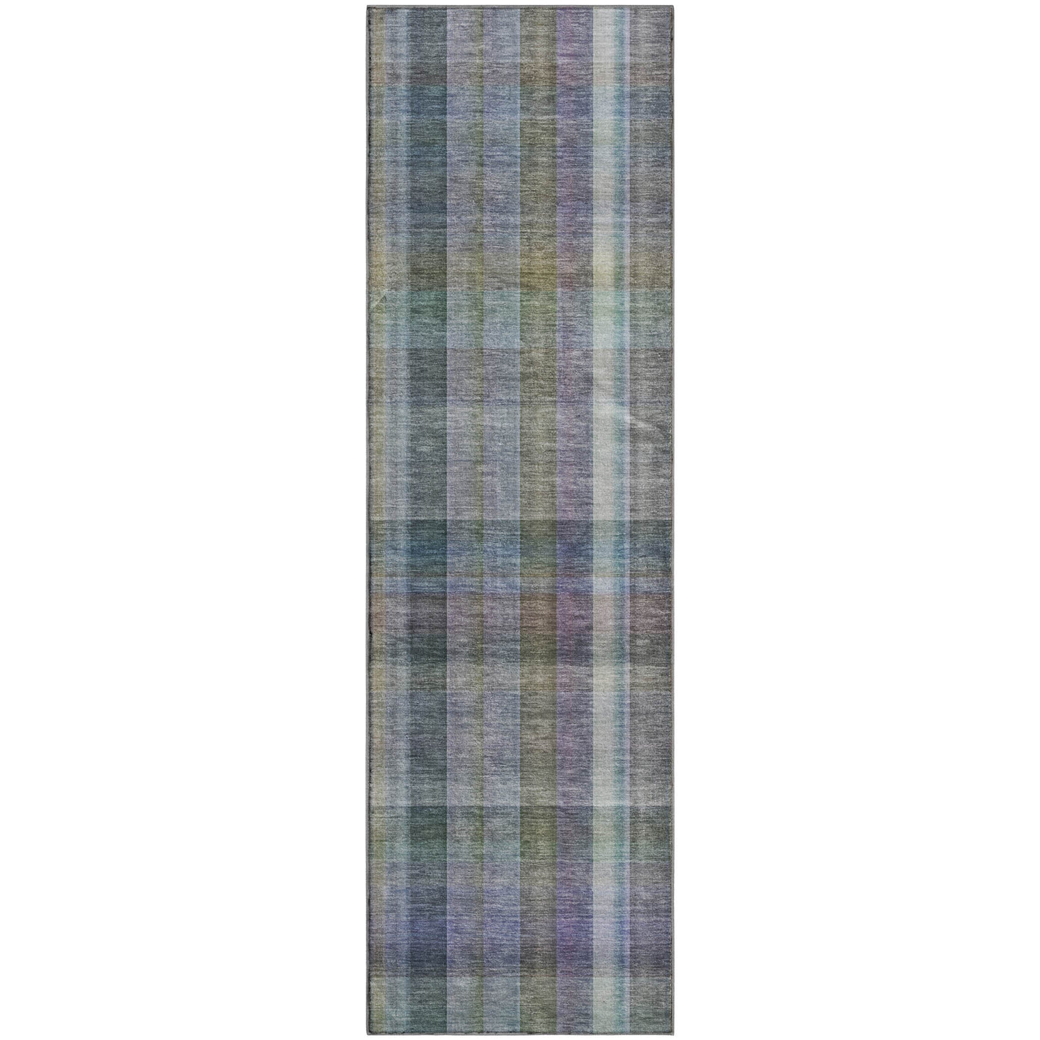 Mdina Machine Washable Transitional Green Rug 2'3" x 7'6" #shape_Runner