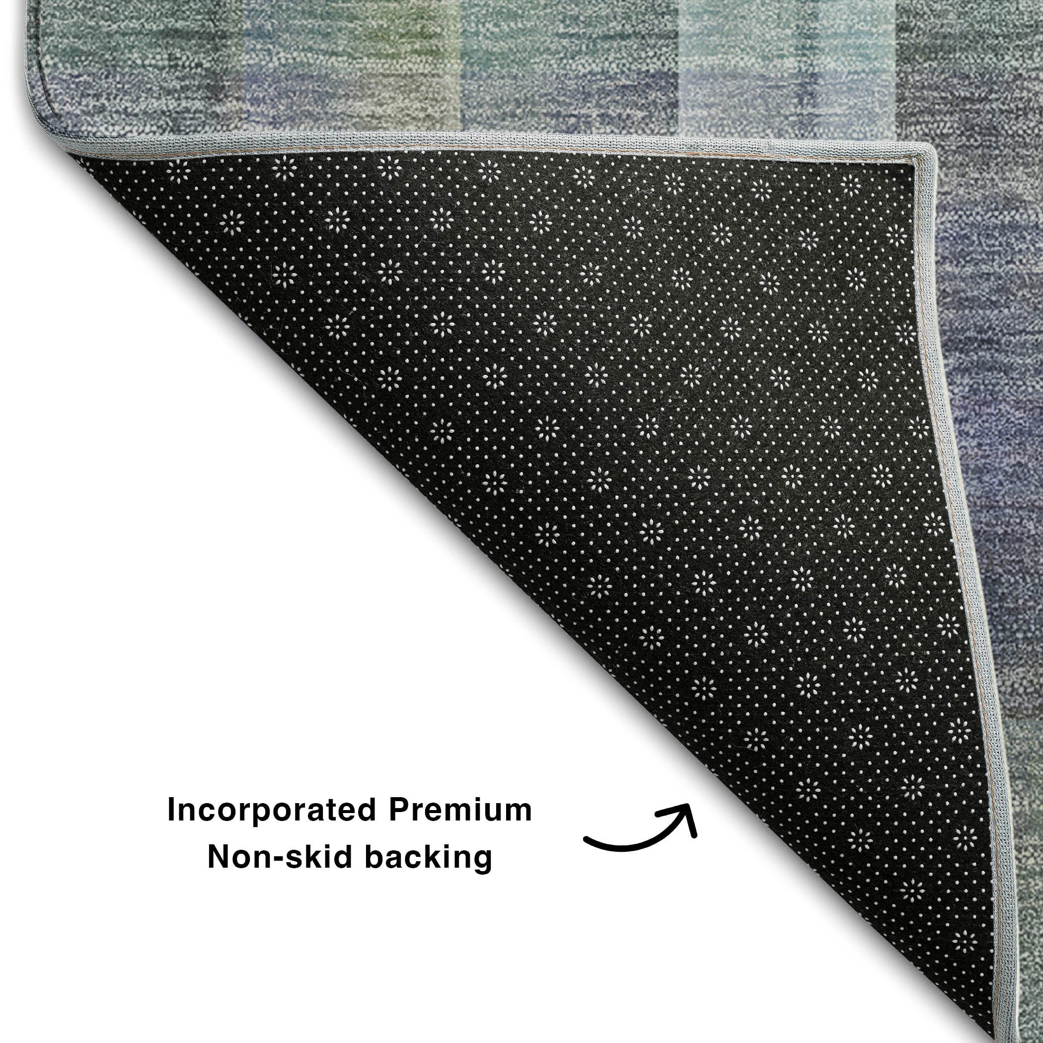 Mdina Machine Washable Transitional Green Rug 1'8" x 2'6" #shape_Rectangle