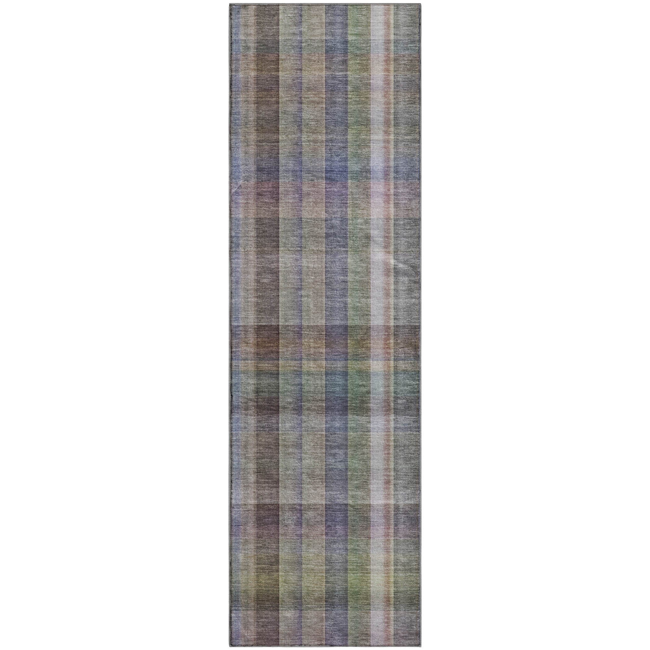 Mdina Machine Washable Transitional Pewter Gray Rug 2'3" x 7'6" #shape_Runner
