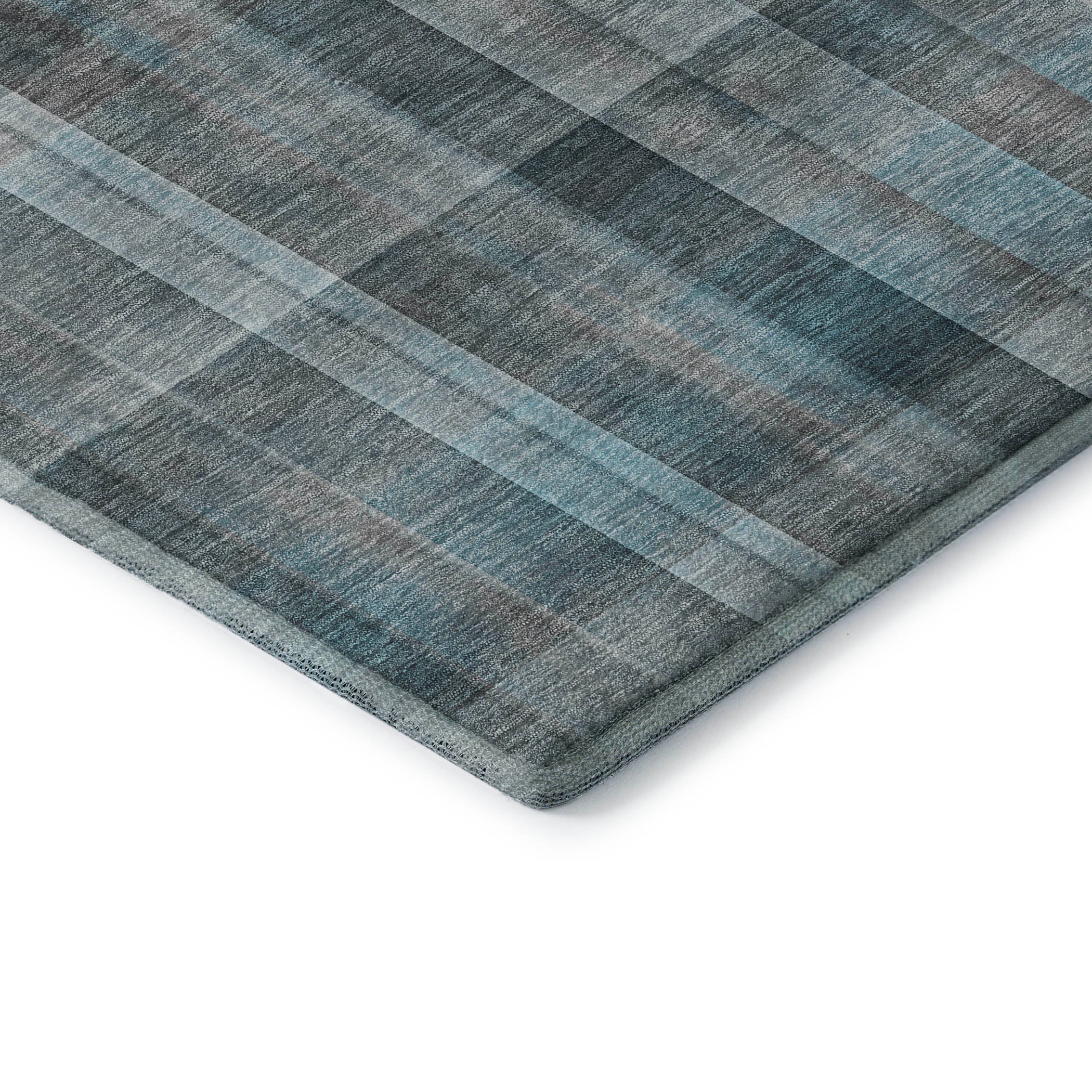 Mdina Machine Washable Transitional Teal Rug 1'8" x 2'6" #shape_Rectangle