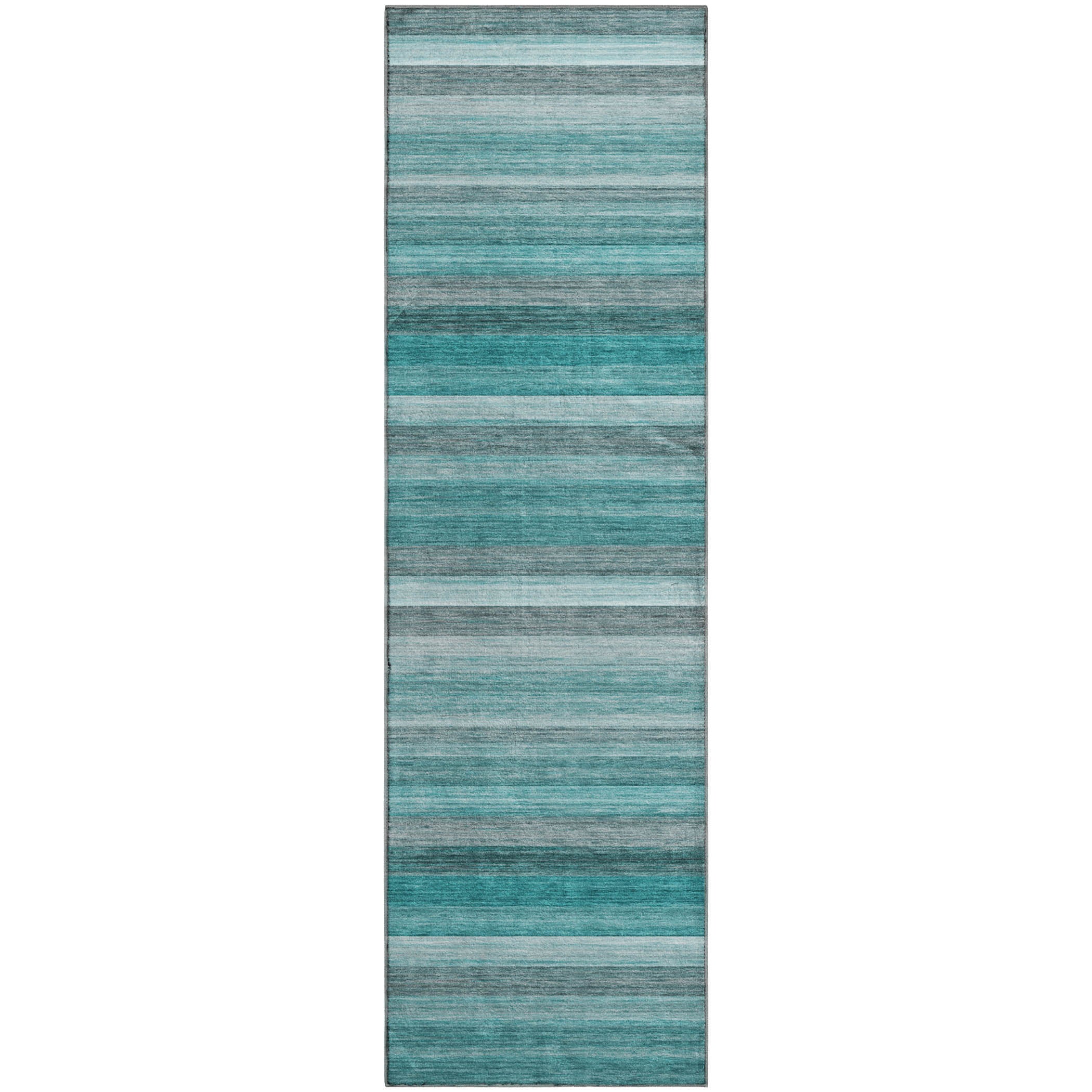 Chiang Mai Machine Washable Transitional Teal Rug 2'3" x 7'6" #shape_Runner