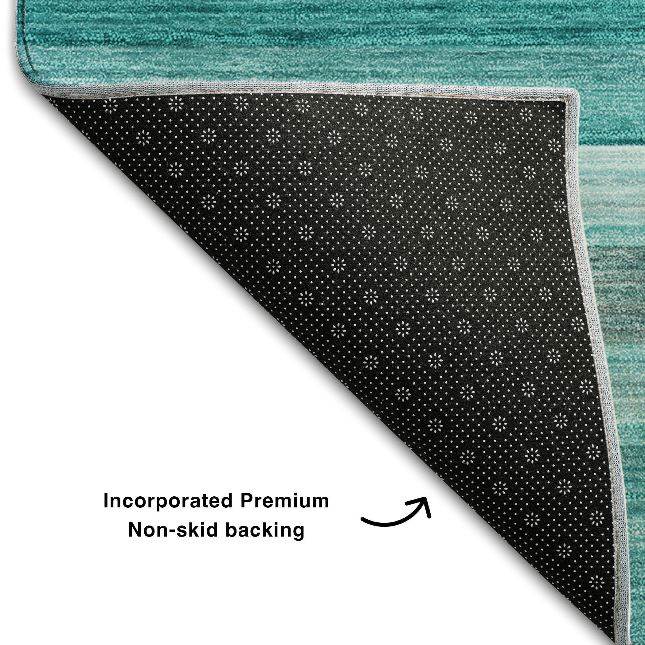 Chiang Mai Machine Washable Transitional Teal Rug 1'8" x 2'6" #shape_Rectangle