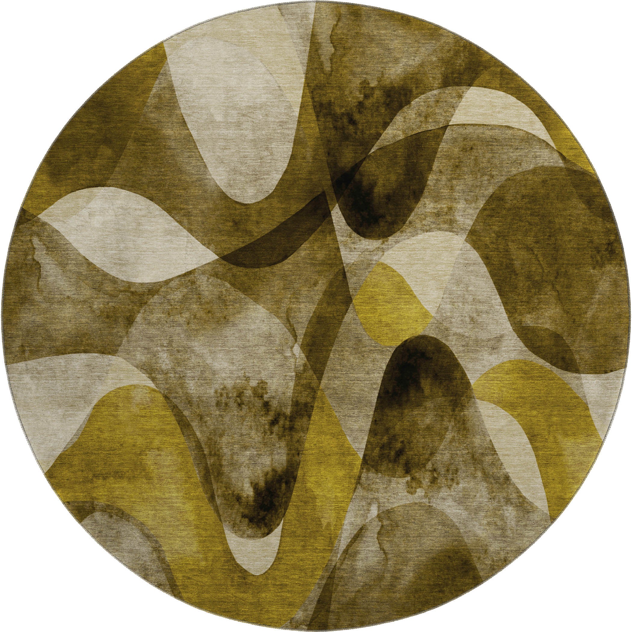 Cairo Machine Washable Contemporary Coffee Brown Rug 8' x 8' #shape_Round