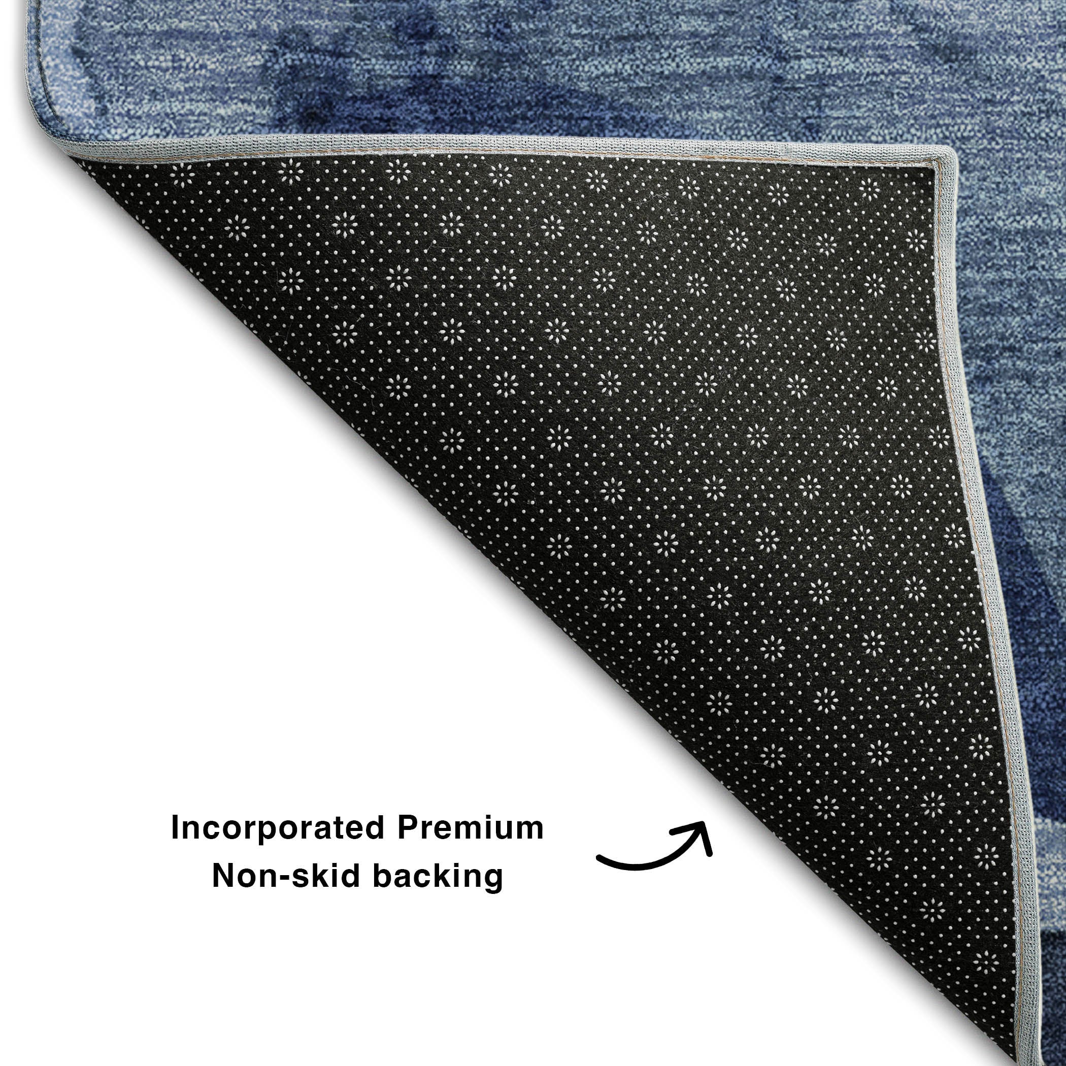 Cairo Machine Washable Contemporary Navy Blue Rug 1'8" x 2'6" #shape_Rectangle