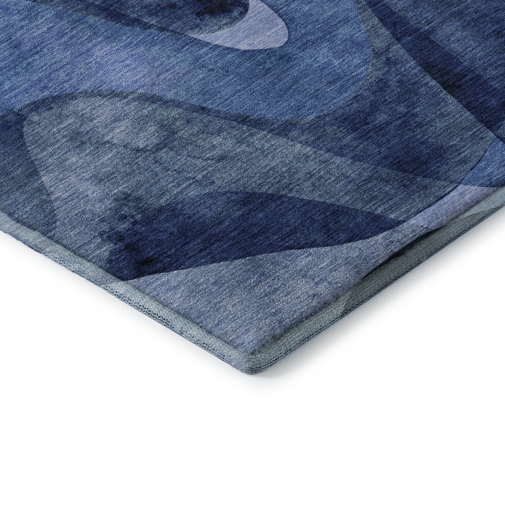 Cairo Machine Washable Contemporary Navy Blue Rug 1'8" x 2'6" #shape_Rectangle