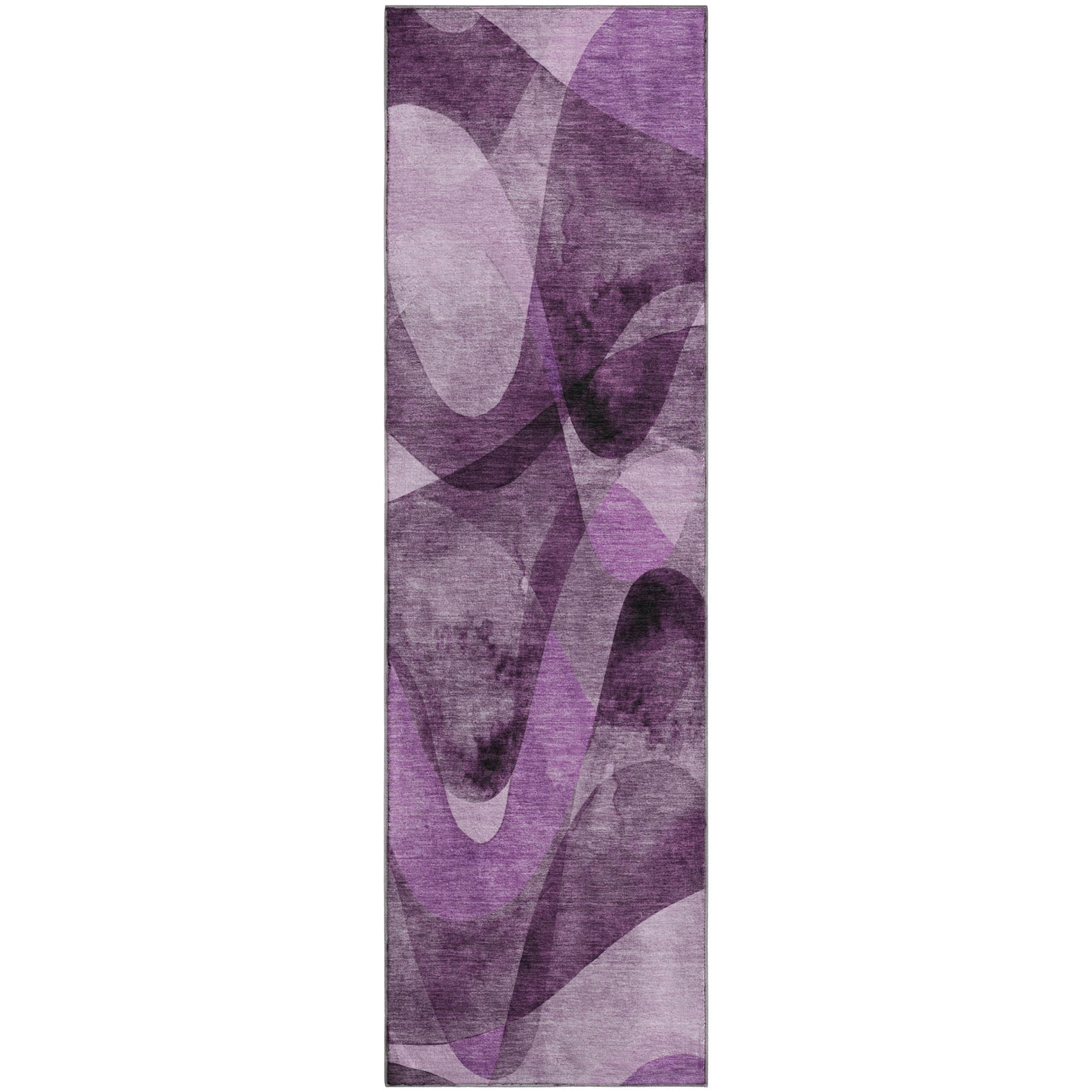 Cairo Machine Washable Contemporary Purple Rug 2'3" x 7'6" #shape_Runner