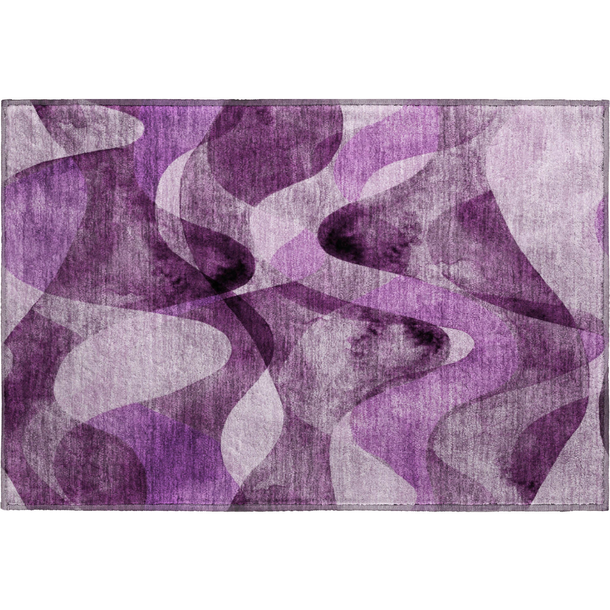 Cairo Machine Washable Contemporary Purple Rug 1'8" x 2'6" #shape_Rectangle