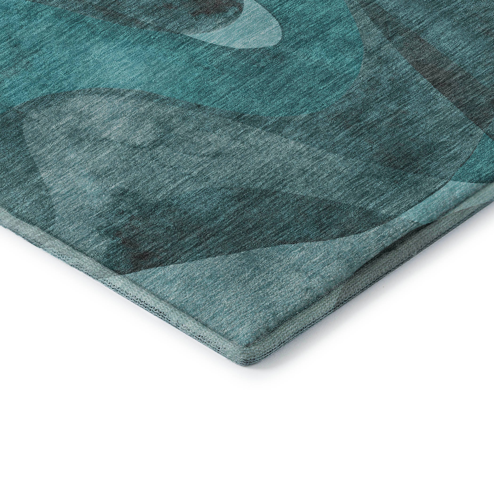Cairo Machine Washable Contemporary Teal Rug 1'8" x 2'6" #shape_Rectangle