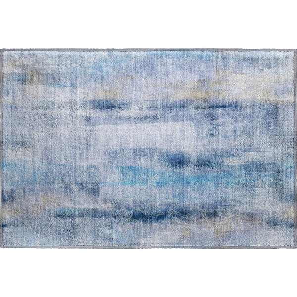 Bogota Machine Washable Transitional Blue Rug 1'8" x 2'6"