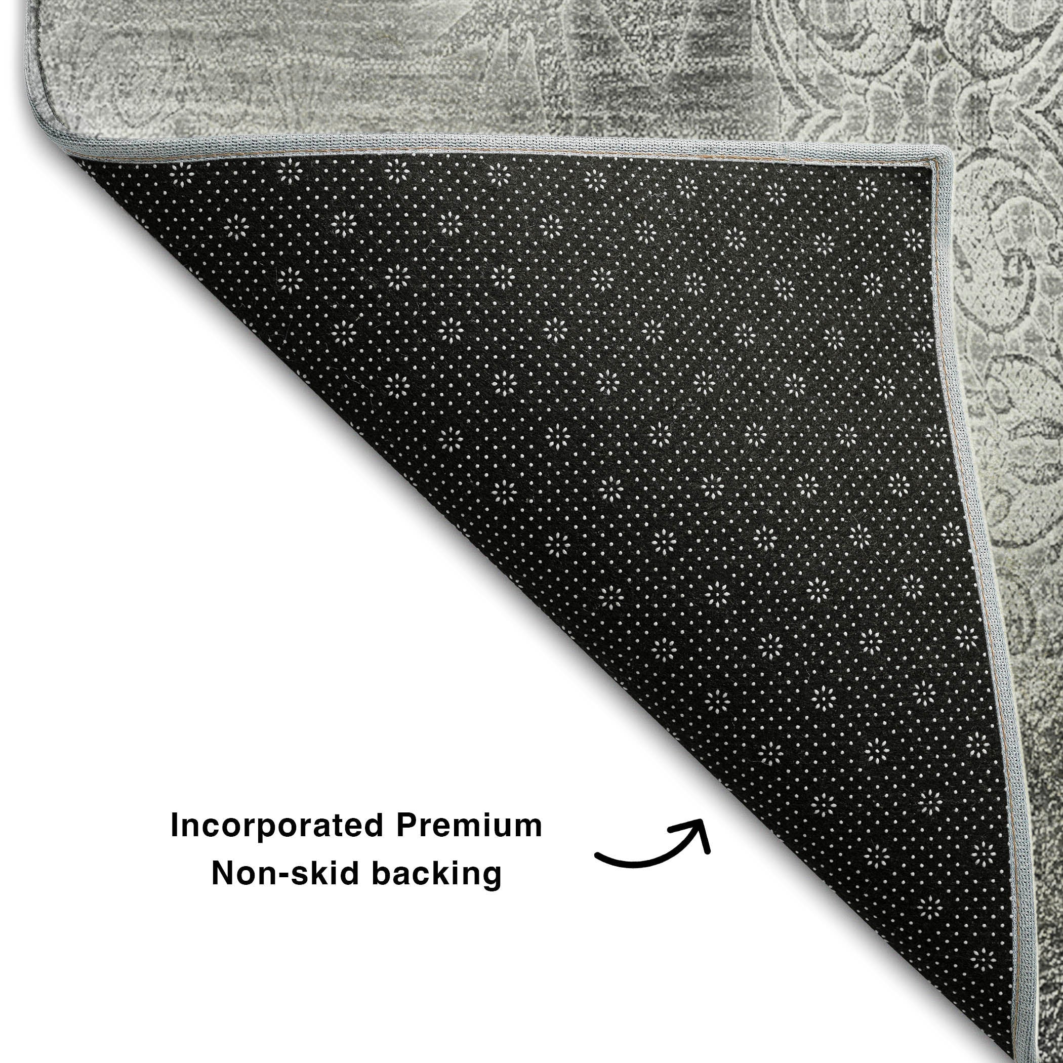 Bogota Machine Washable Transitional Gray Rug 1'8" x 2'6" #shape_Rectangle