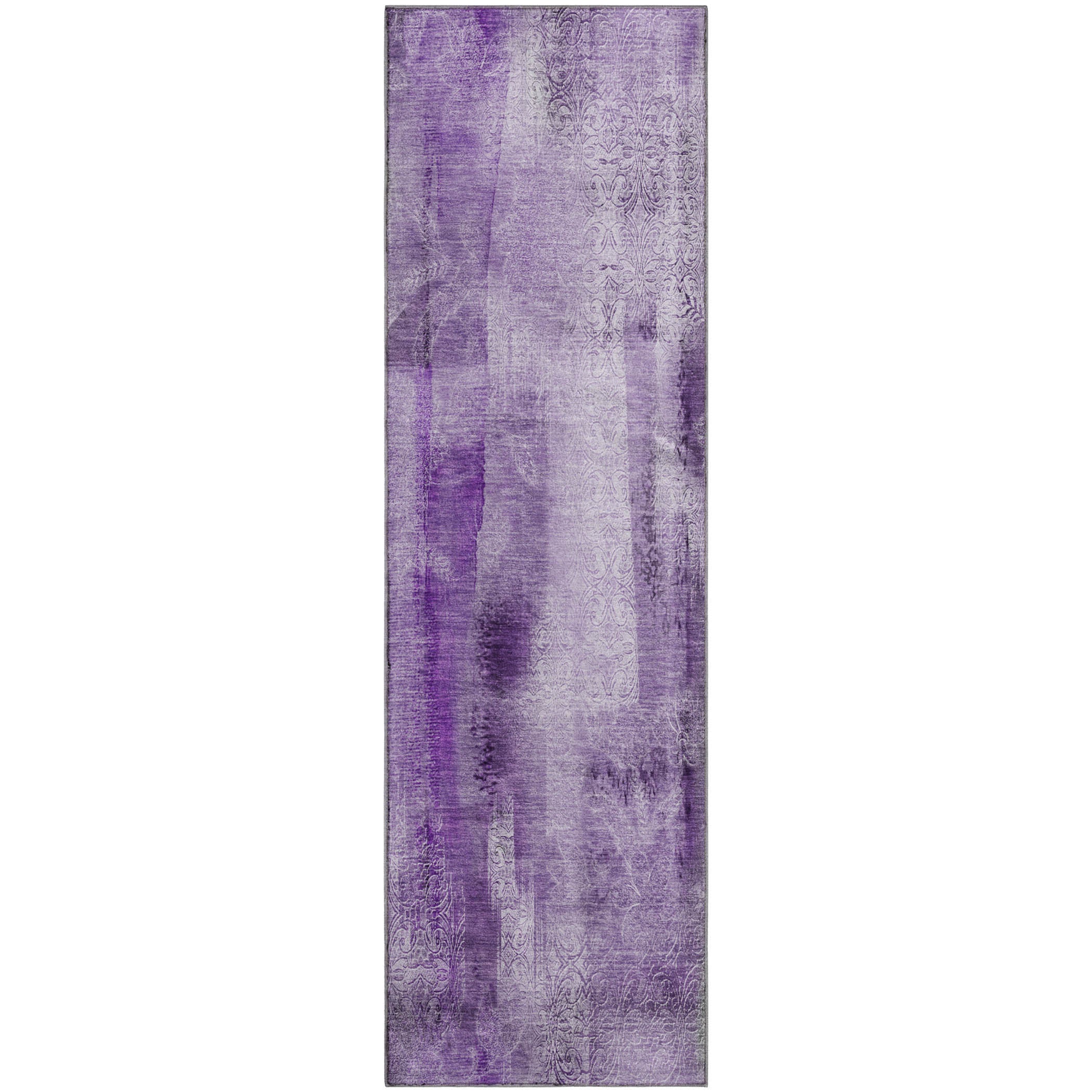 Bogota Machine Washable Transitional Purple Rug 2'3" x 7'6" #shape_Runner