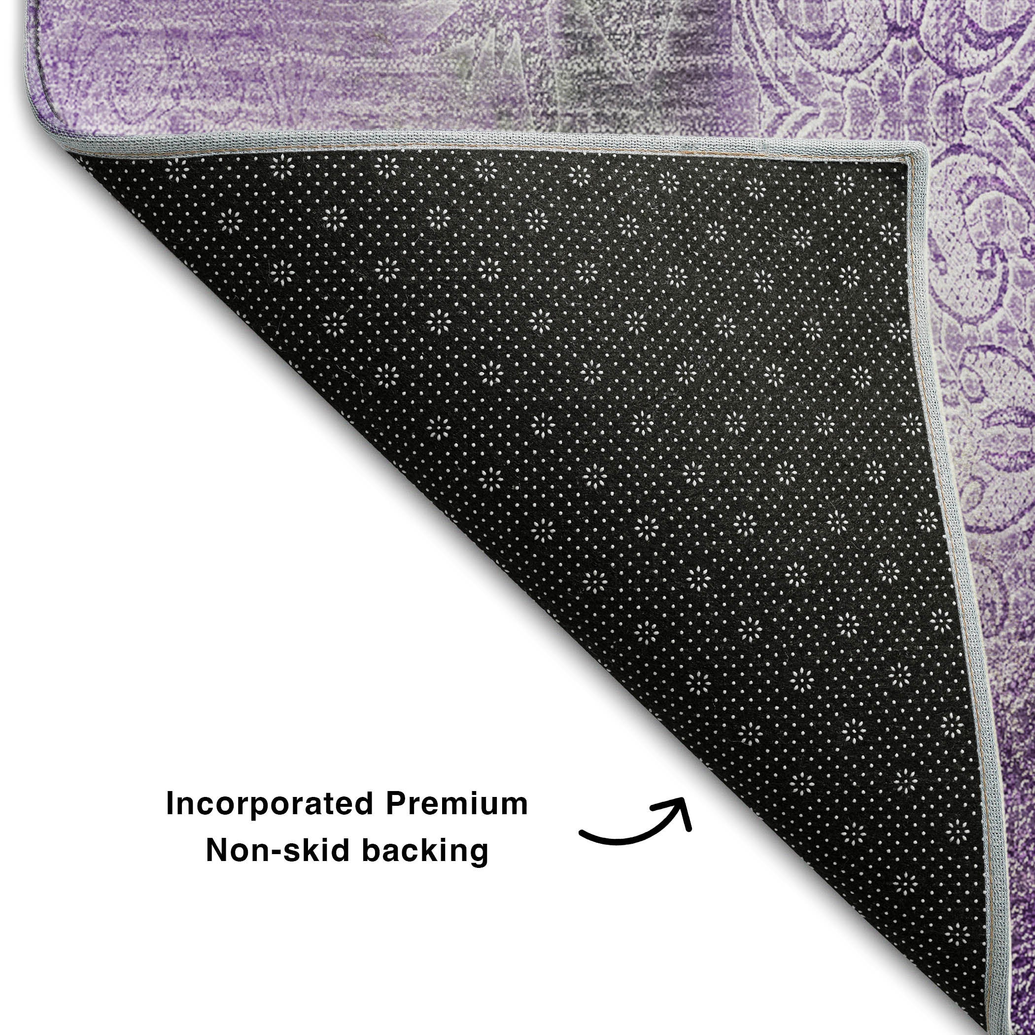 Bogota Machine Washable Transitional Purple Rug 1'8" x 2'6" #shape_Rectangle