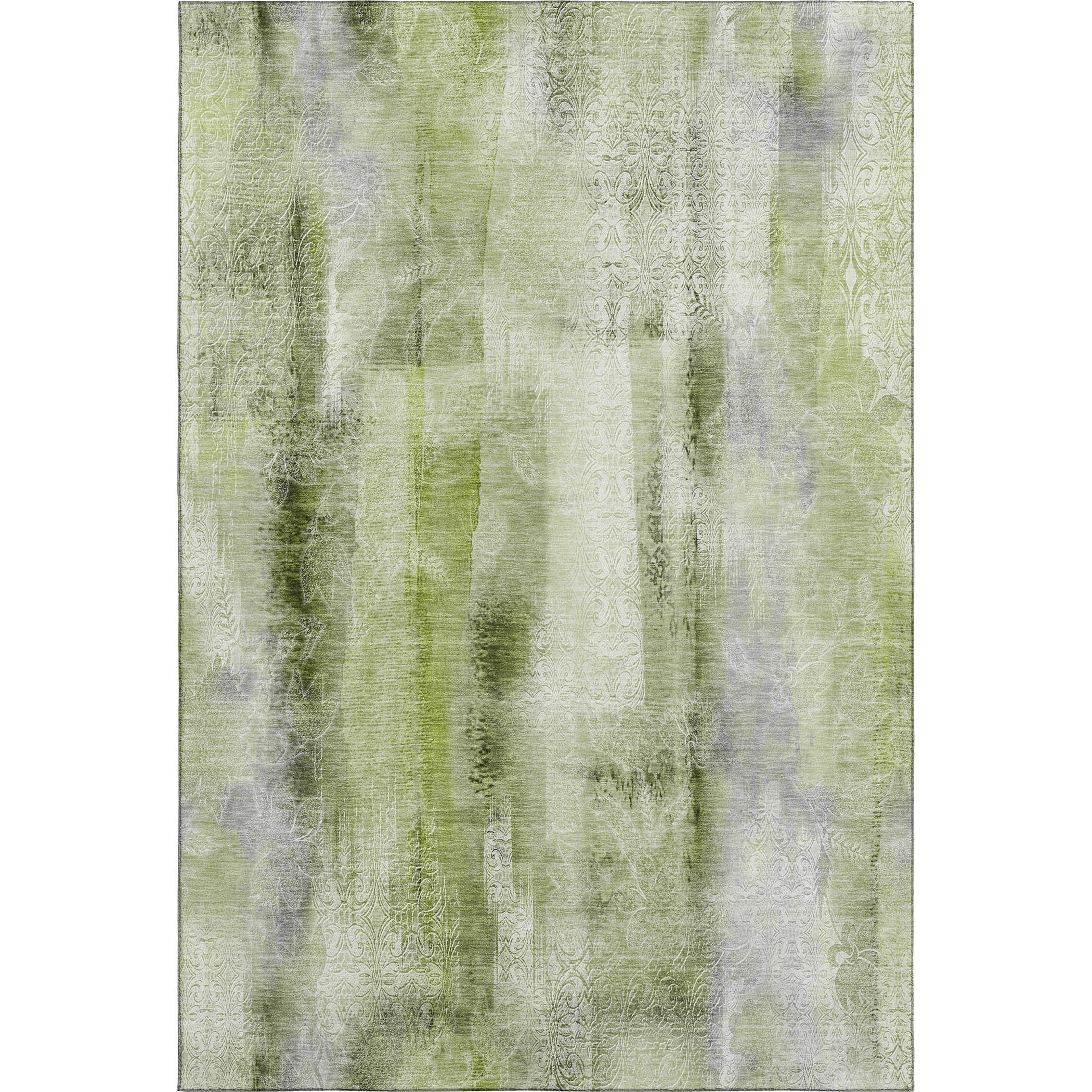 Bogota Machine Washable Transitional Sage Green Rug 2'6" x 3'10" #shape_Rectangle