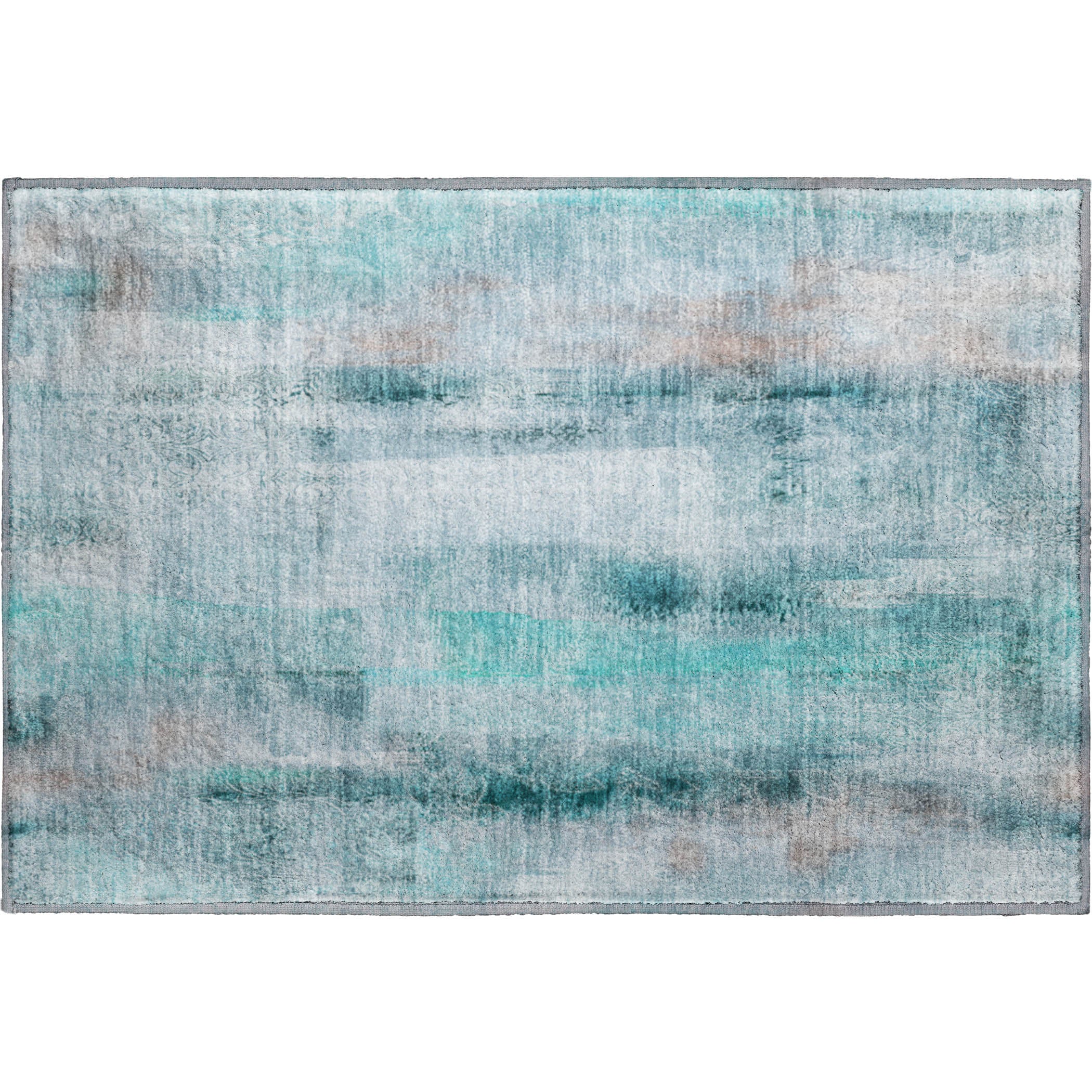 Bogota Machine Washable Transitional Teal Rug 1'8" x 2'6" #shape_Rectangle